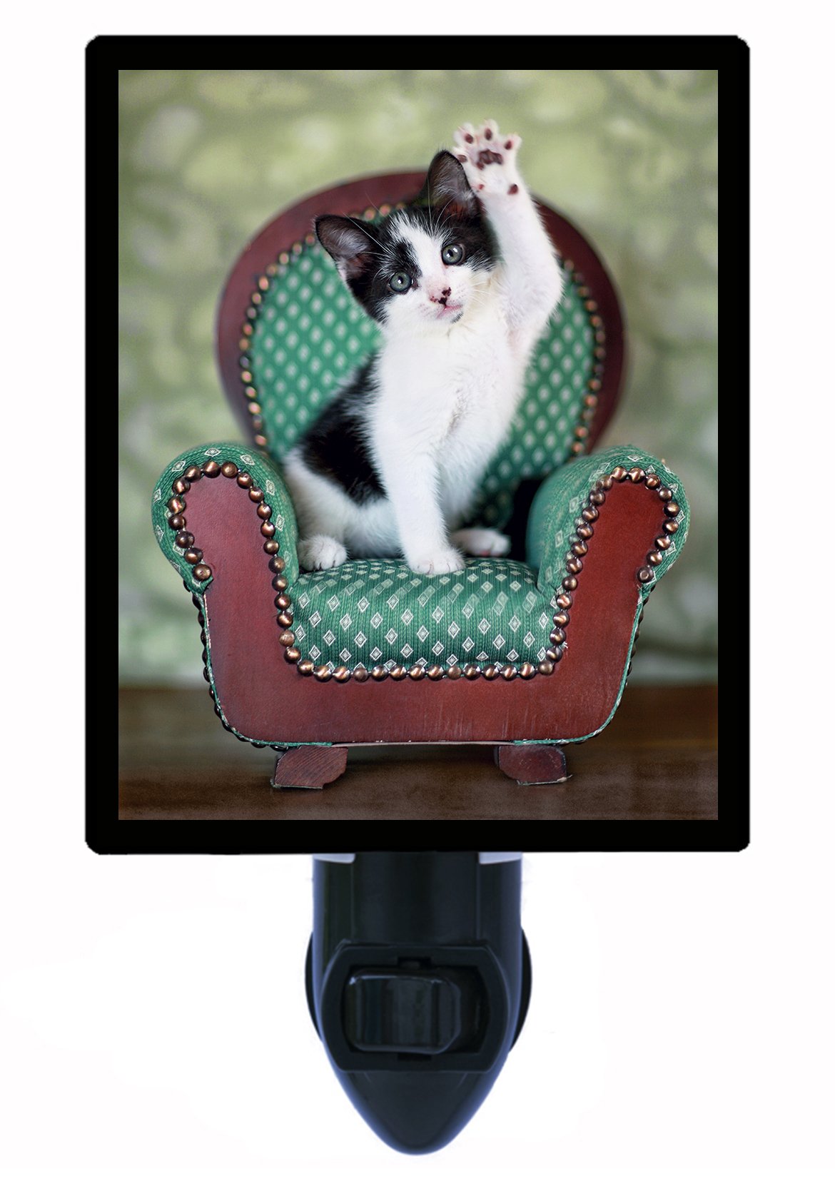 Cat Night Light - High Five Cat on Chair LED Lamp for Bedroom, Nursery, Kids Room - Perfect Nightlight for Cat Lovers & Pet Owners