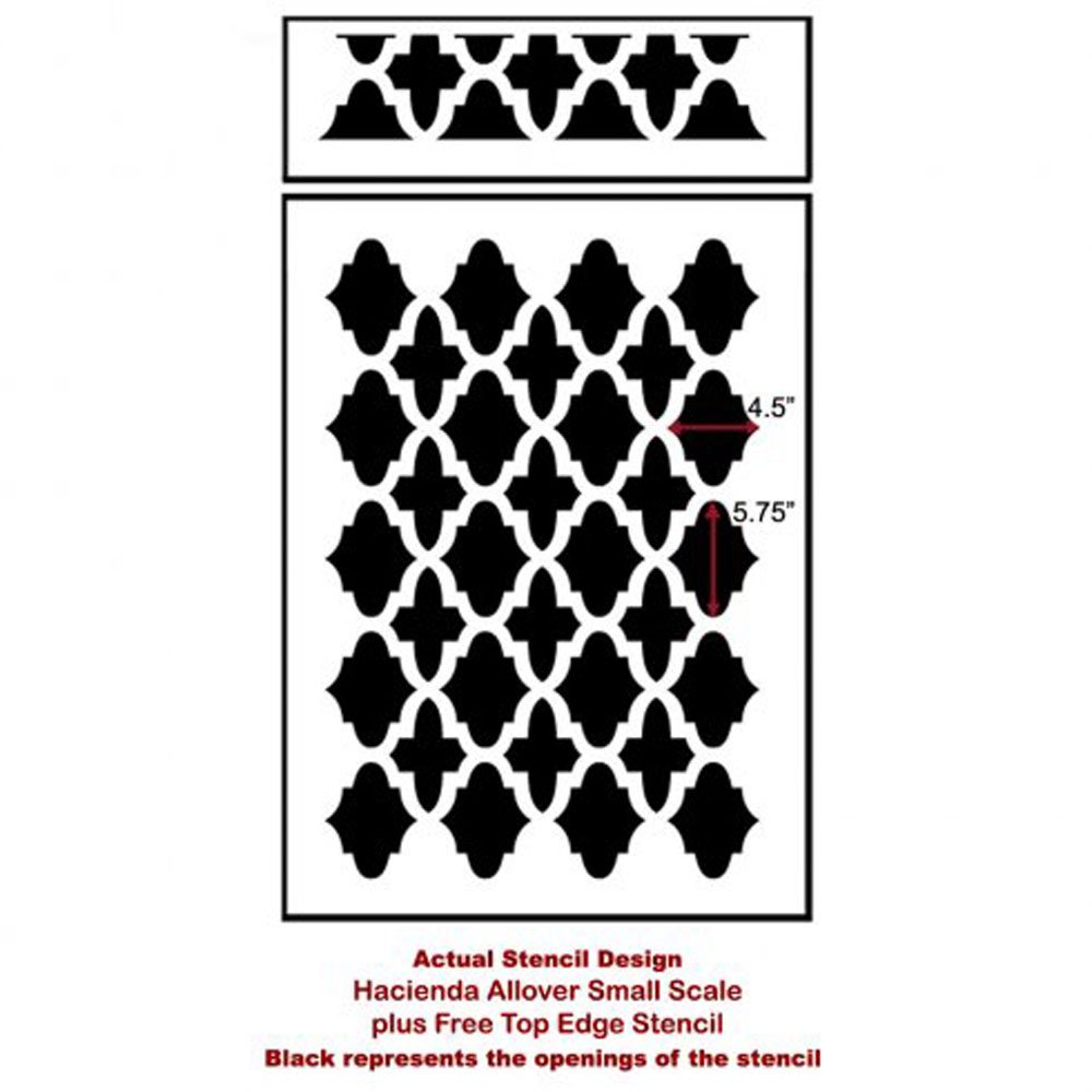 Hacienda Wall Stencil Pattern - Small DIY Home Decor Stencils for Walls, Furniture & Crafts | Perfect for Boho, Farmhouse & Mediterranean Style Interiors