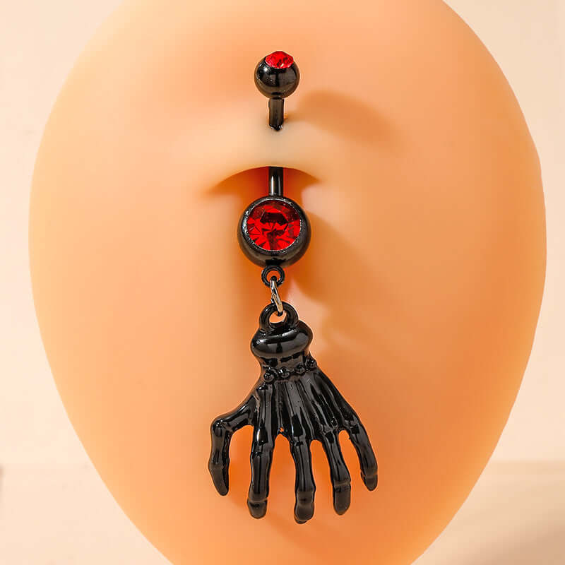 14G Goth Black Widow Vampire Bat Dangle Belly Button Rings - Body Jewelry for Piercing | Perfect for Halloween, Gothic Fashion & Alternative Style