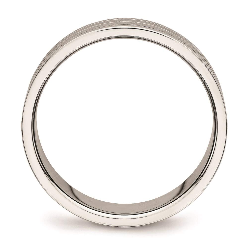 Brushed Stainless Steel Cubic Zirconia Ring for Women - Size 12 | Elegant Gift & Everyday Wear