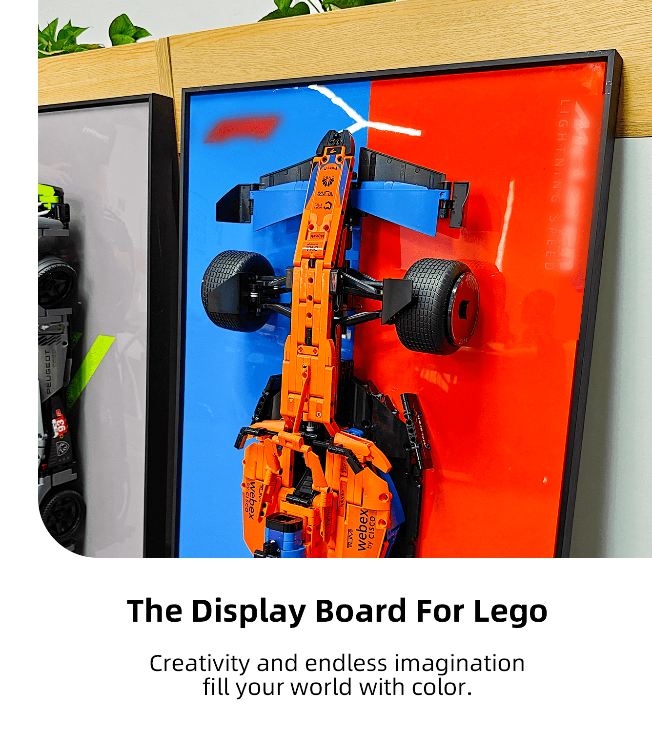 LEGO Technic McLaren Formula 1 Race Car Display Frame - Wall Mounted Showcase for 42141 Model - Perfect for Home Office, Game Room & Collector's Display