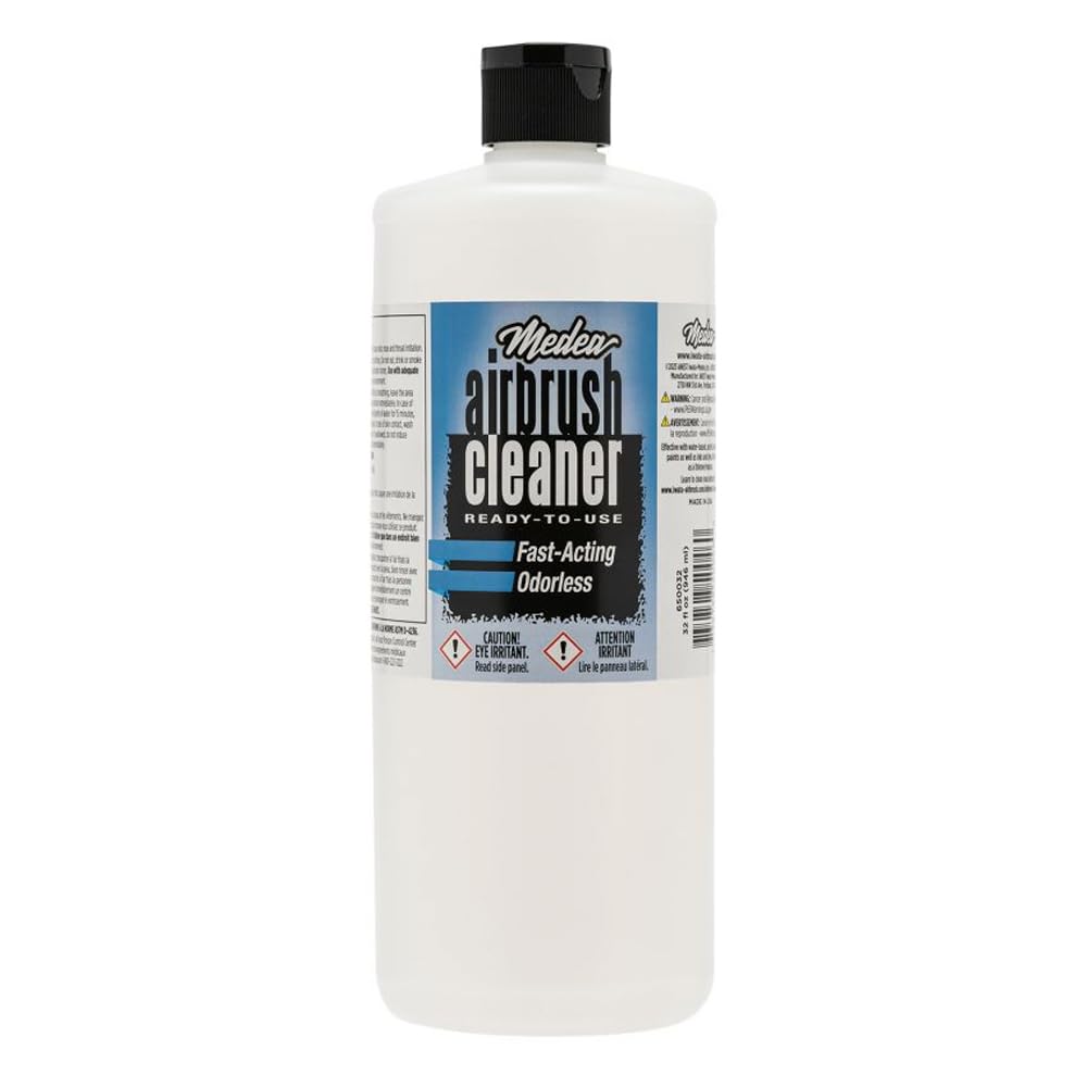 IWATA Medea Airbrush Cleaner 960 ml - Professional Airbrush Cleaning Solution for Artists & Hobbyists - Perfect for Model Painting, Tattoo Equipment & Nail Art