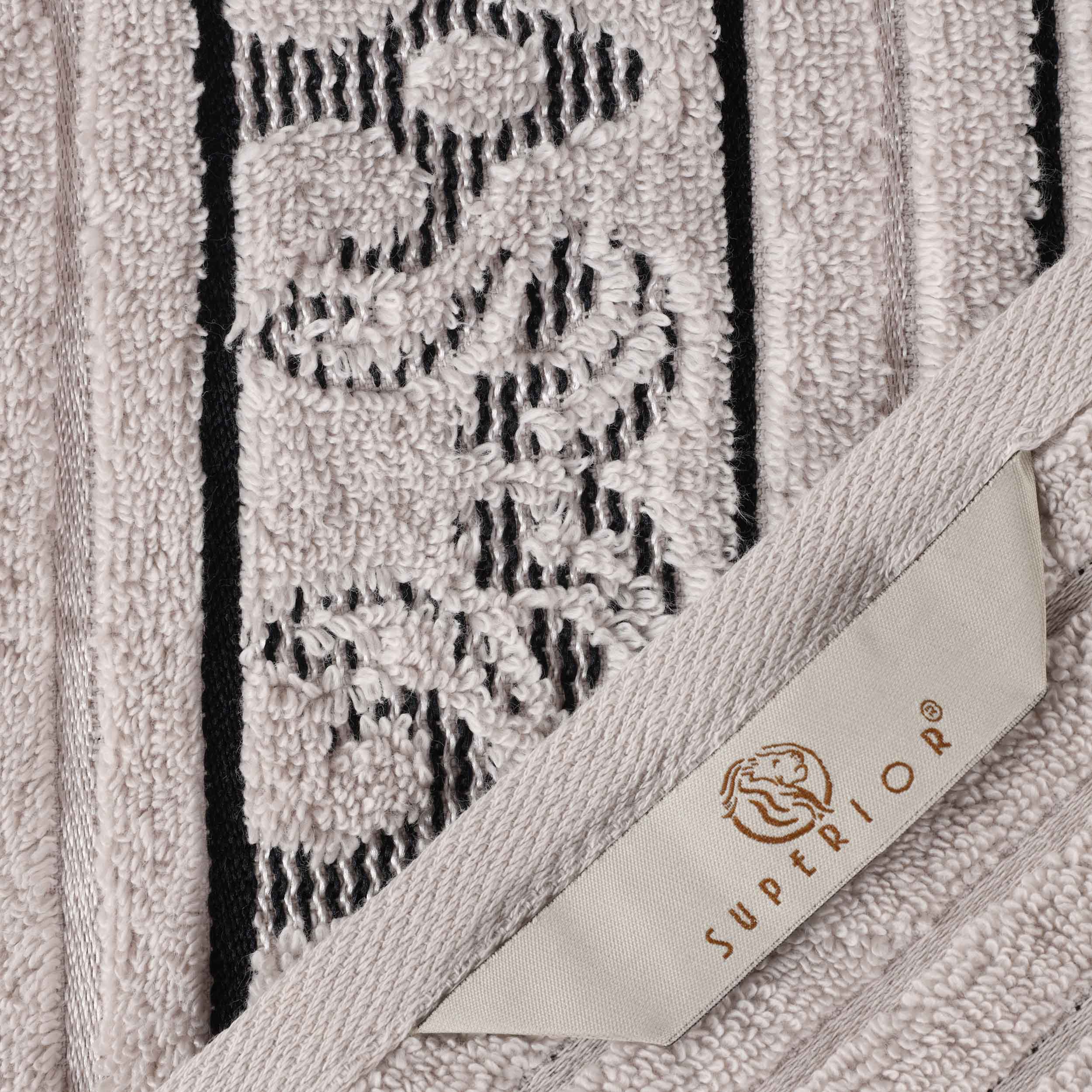 Premium 6-Piece Sadie Zero Twist Cotton Towel Set - Solid & Jacquard Floral Design | Ultra Soft & Absorbent Bath Towels for Spa, Hotel & Luxury Home Use