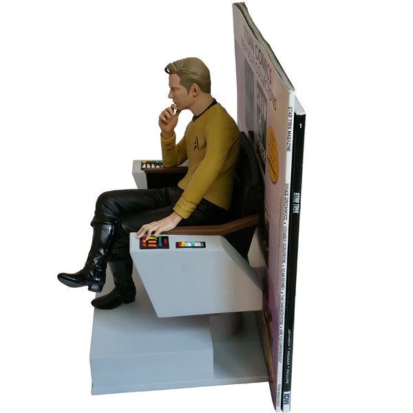 Star Trek TOS Captain Kirk on Chair Statue Bookend - Classic TV Show Collectible for Fans - Perfect for Bookshelf Decor and Sci-Fi Memorabilia Display