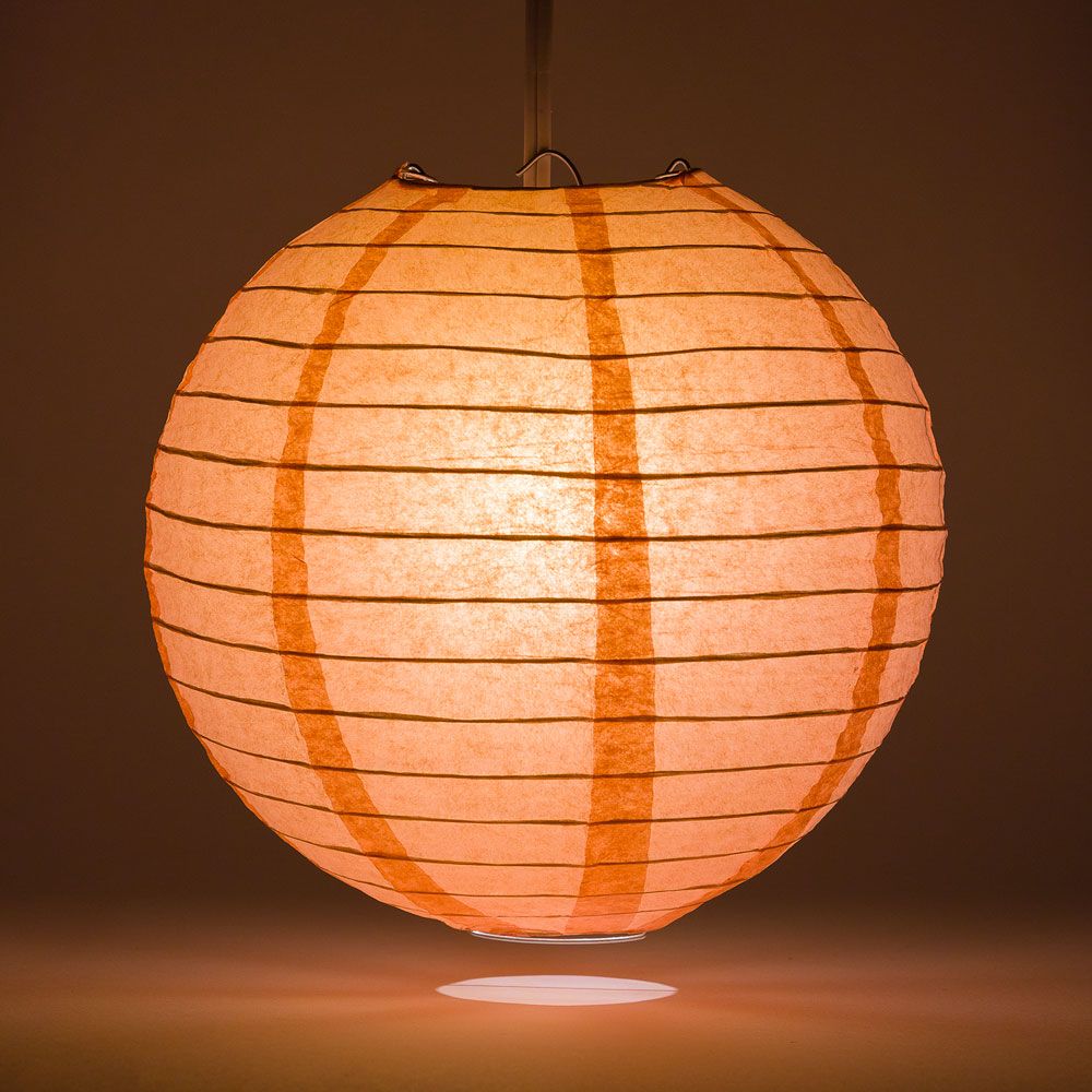 36 Roseate/Pink Coral Jumbo Round Paper Lanterns - Even Ribbing Value Pack for Wedding, Party & Home Decor