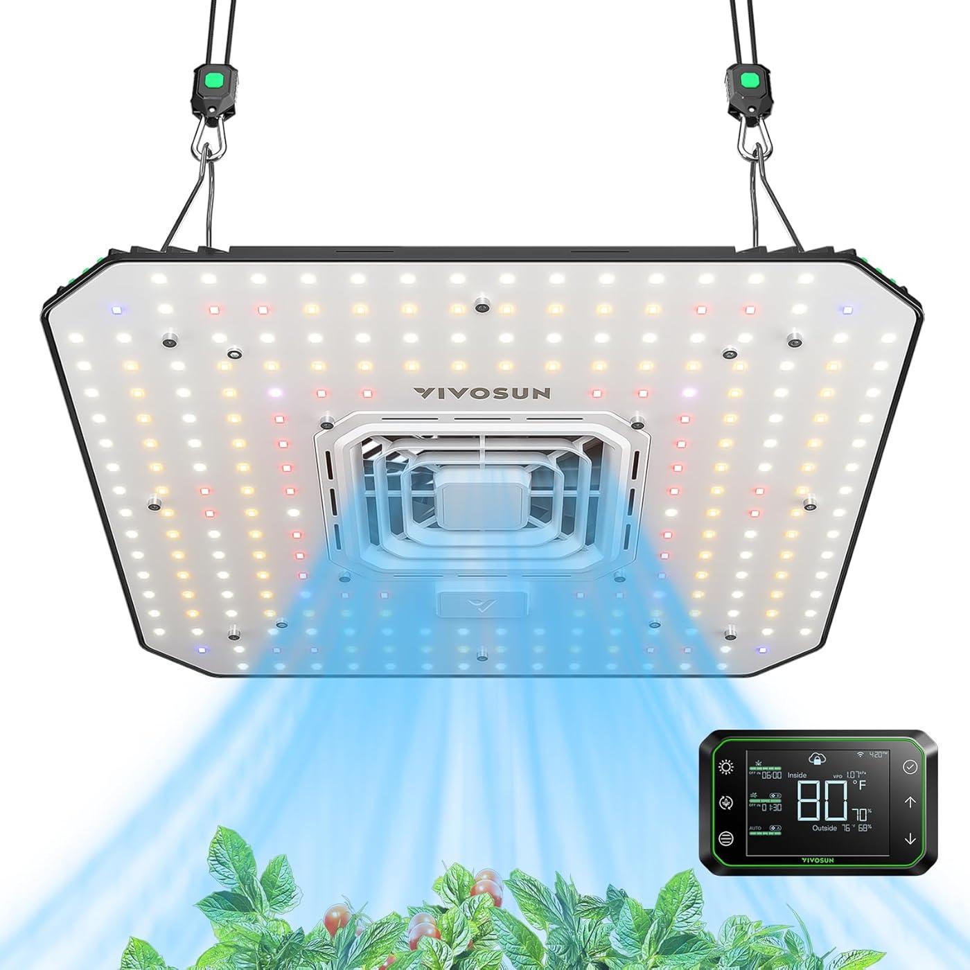 Vivosun AeroLight A100 Full Spectrum LED Grow Light with GrowHub E42A - Indoor Plant Growing System for Hydroponics, Greenhouse & Home Gardening
