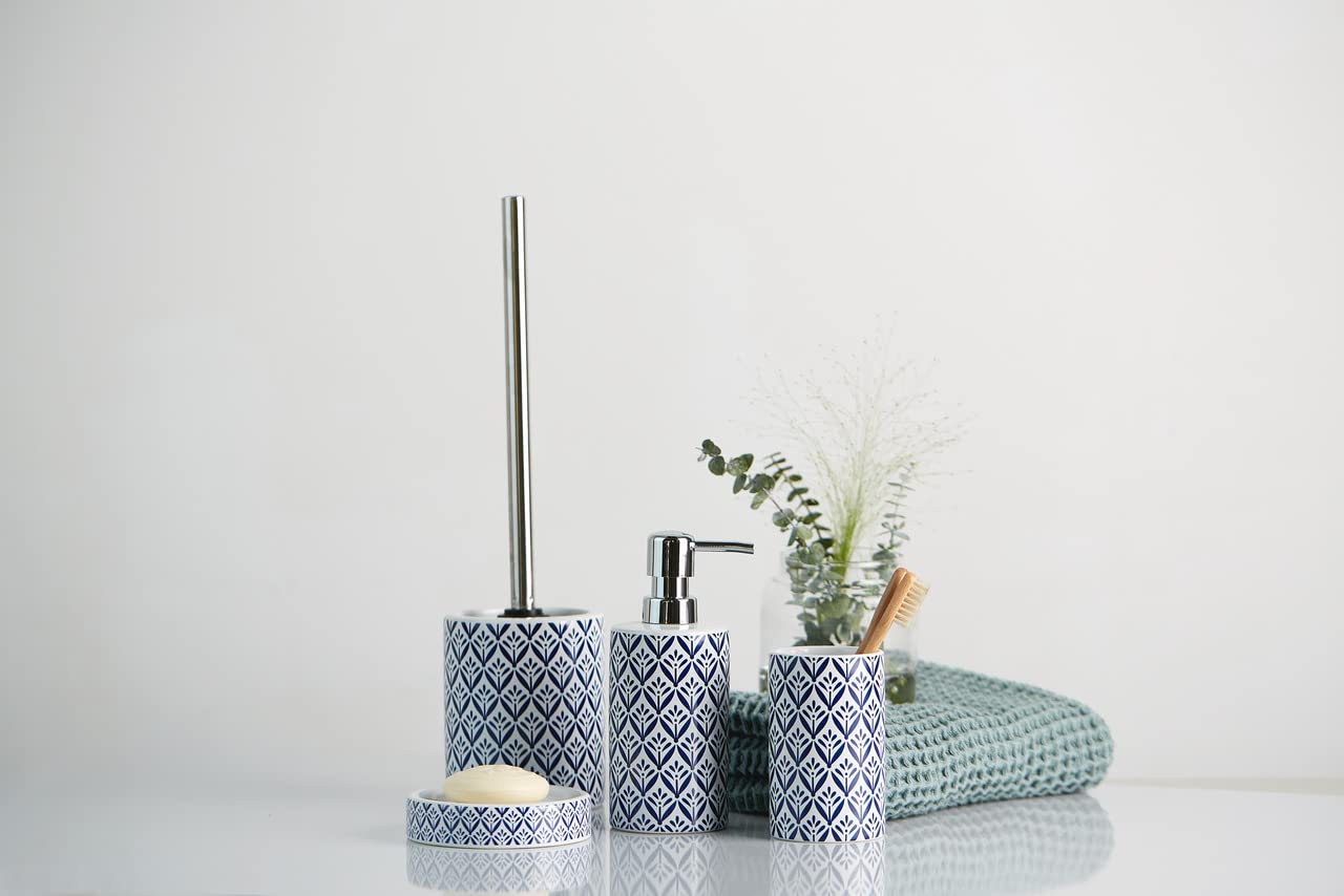 WENKO Ceramic Soap Dish Lorca 11x11cm - Blue for Bathroom
