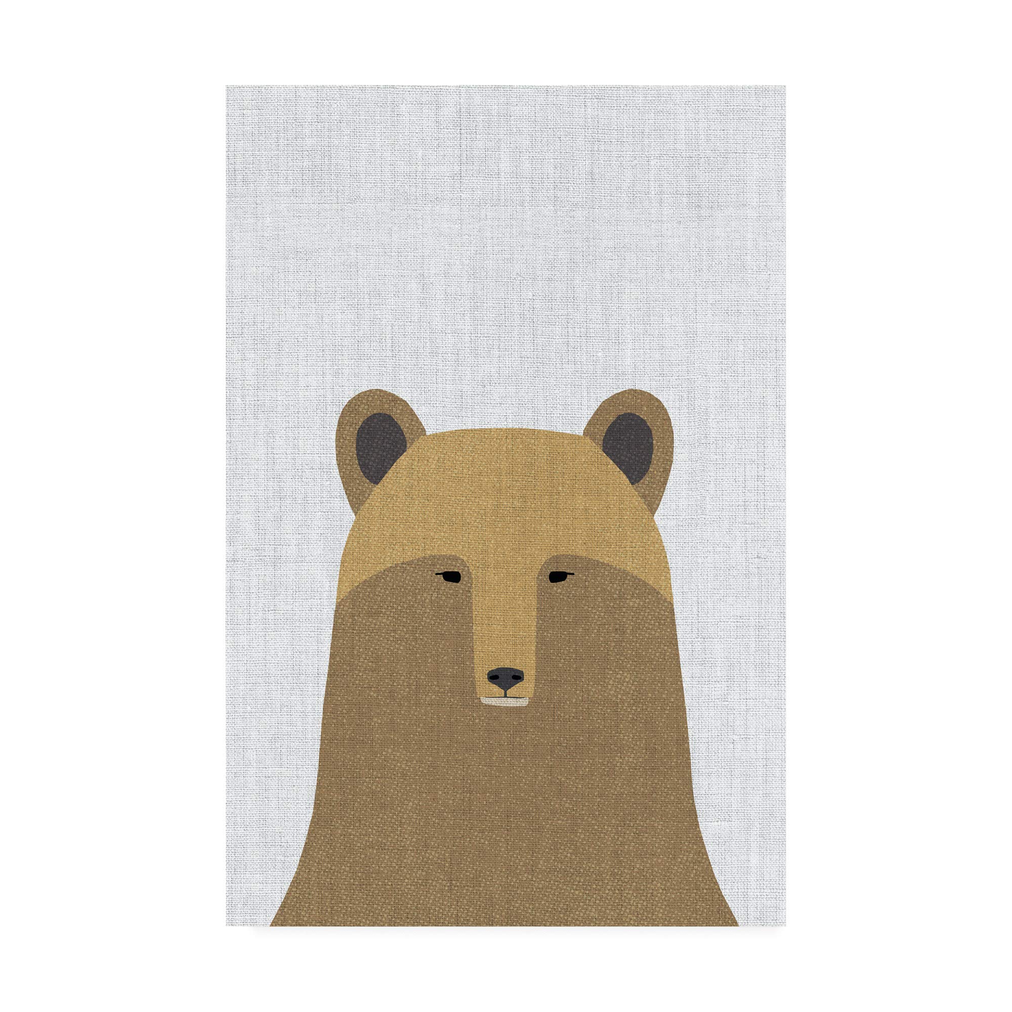 Annie Bailey Art Grizzly Bear Linen Canvas Print 16x24 - Premium Wildlife Wall Decor for Living Room, Office & Cabin