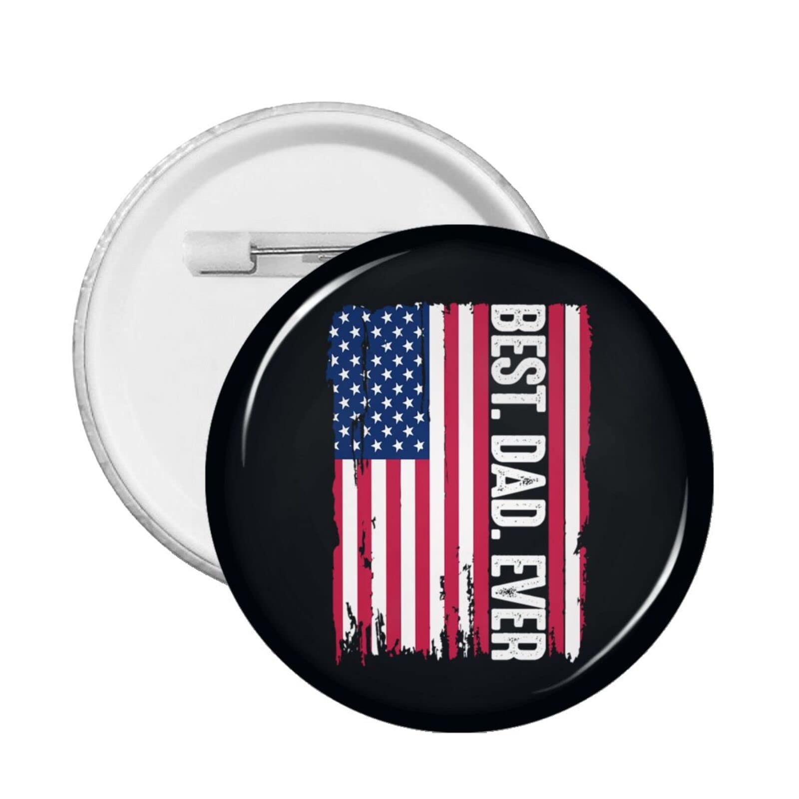 Best Dad Ever Button Pin - Round Badge for Men & Women - 1PC for Gifts & Events