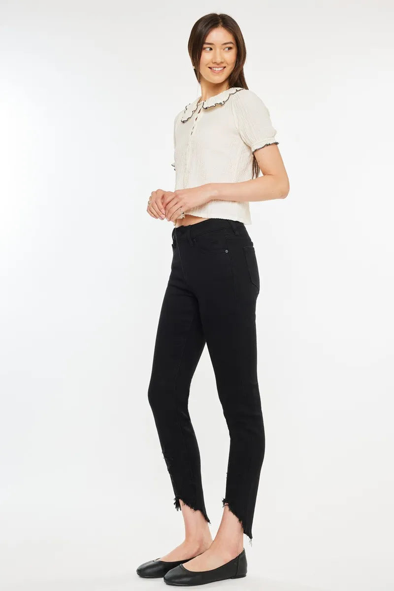 Kancan High Rise Black Ankle Skinny Jeans for Women - Stretchy Slim Fit Denim Pants, Perfect for Casual Outfits, Date Night & Everyday Wear