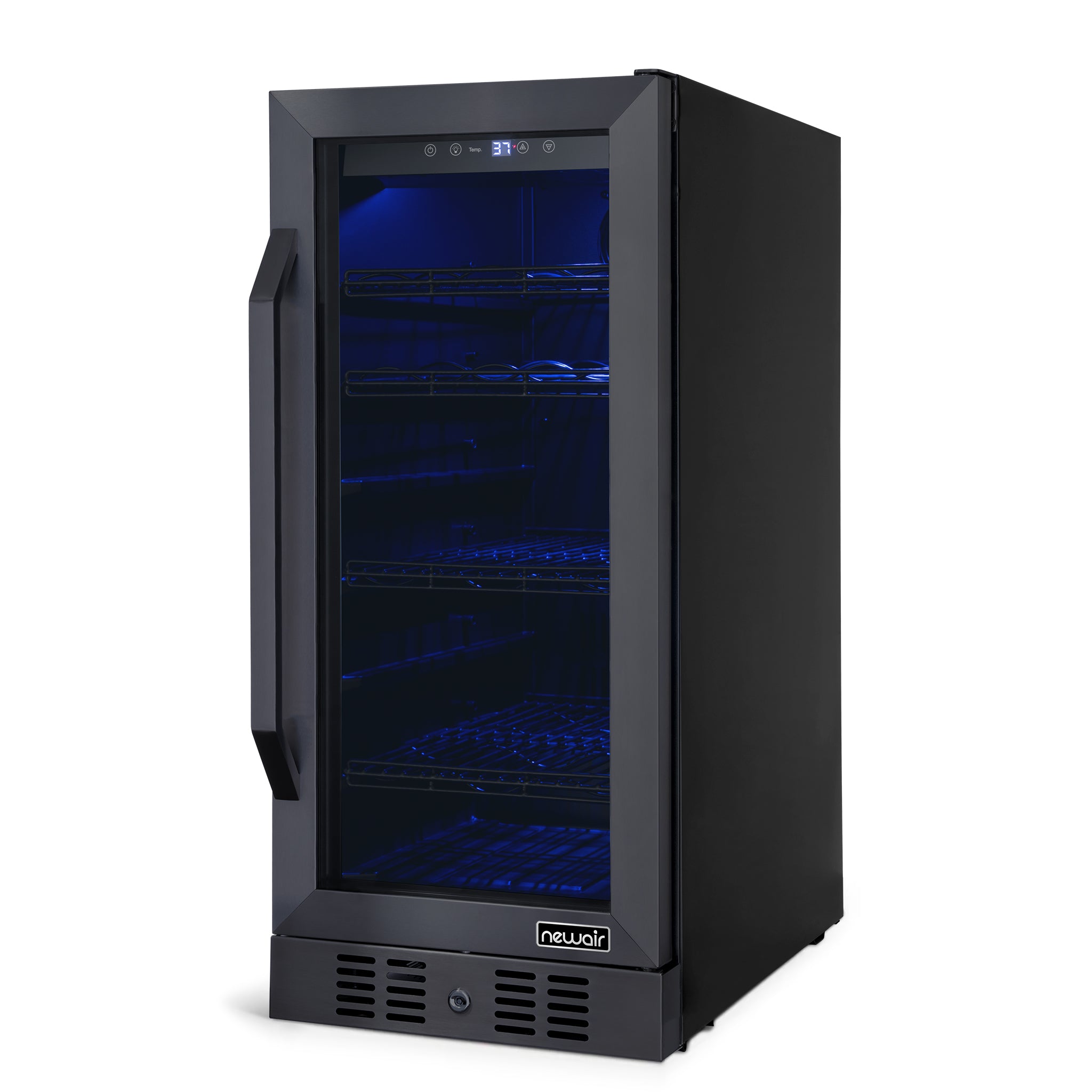 Newair® 80 Can 33 Bottle Built-In Black Beverage Refrigerator - Perfect for Home Bars, Office, and Party Drink Storage