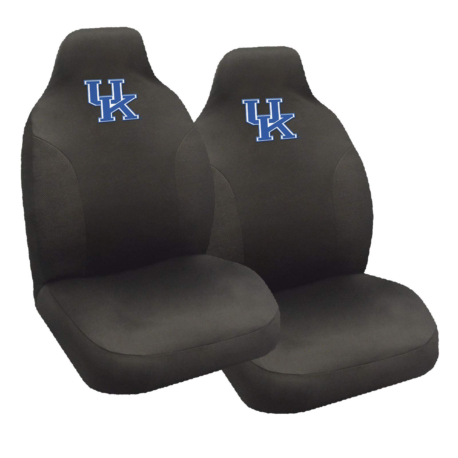 Officially Licensed Kentucky Wildcats AAC FanMats NCAA Carpet Floor Mats Bundle with Seat Covers, 3D Decal Sticker & Steering Wheel Cover - 8-Piece Set for Cars, Trucks & Game Room Decor