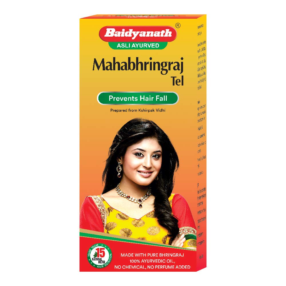 Baidyanath Mahabhringraj Ayurvedic Hair Oil (100ml) - Natural Hair Growth, Anti-Hair Fall, Anti-Dandruff Treatment | Pure Ayurvedic Remedy for Hair Nourishment & Care | No Chemicals or Fragrance | Perfect for Daily Hair Massage & Scalp Treatment