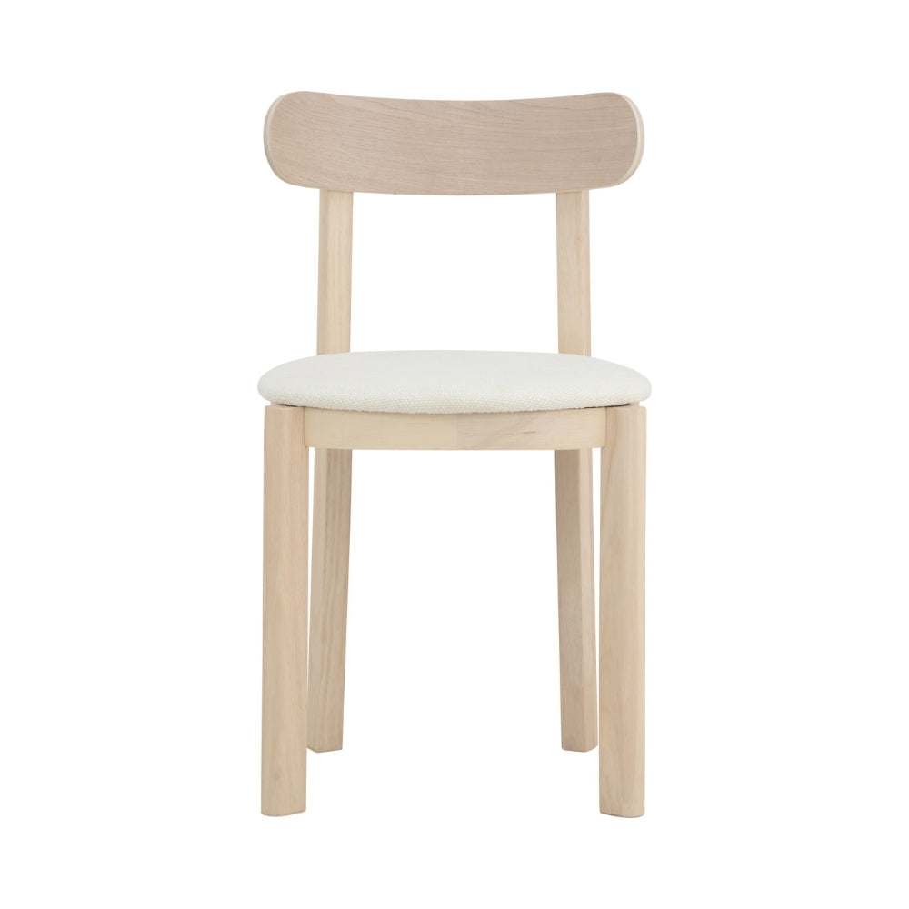 LOWEN Modern Dining Chair - Cream White Upholstered Seat - Perfect for Kitchen, Dining Room & Office - Comfortable & Stylish Home Furniture