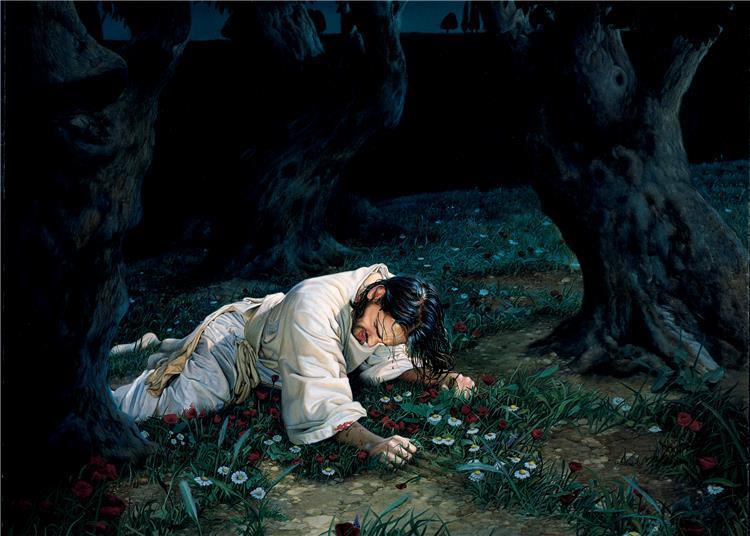 Gethsemane by Liz Lemon Swindle - Inspirational Christian Art Print for Home & Church Decor - Perfect for Living Rooms, Bedrooms, and Worship Spaces
