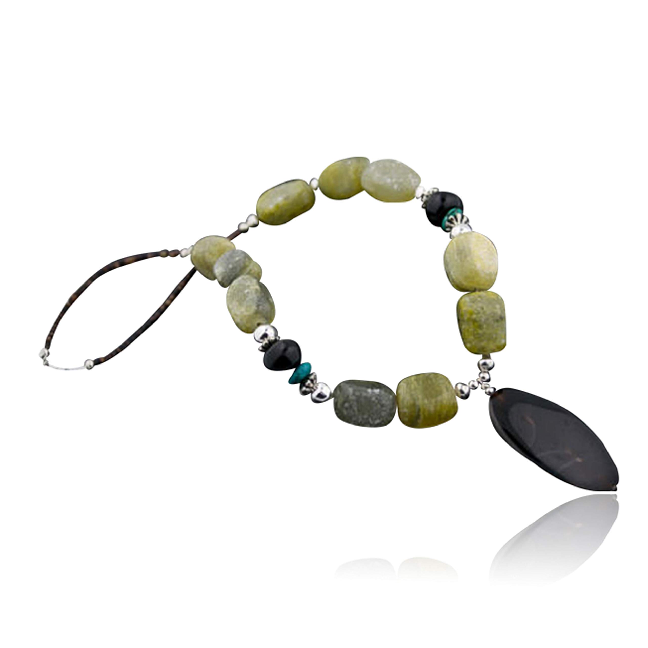 Authentic Navajo Turquoise & Black Onyx Sterling Silver Native American Necklace - Handcrafted by Loma Siiva - Perfect for Boho Fashion, Cultural Events & Unique Gift Giving