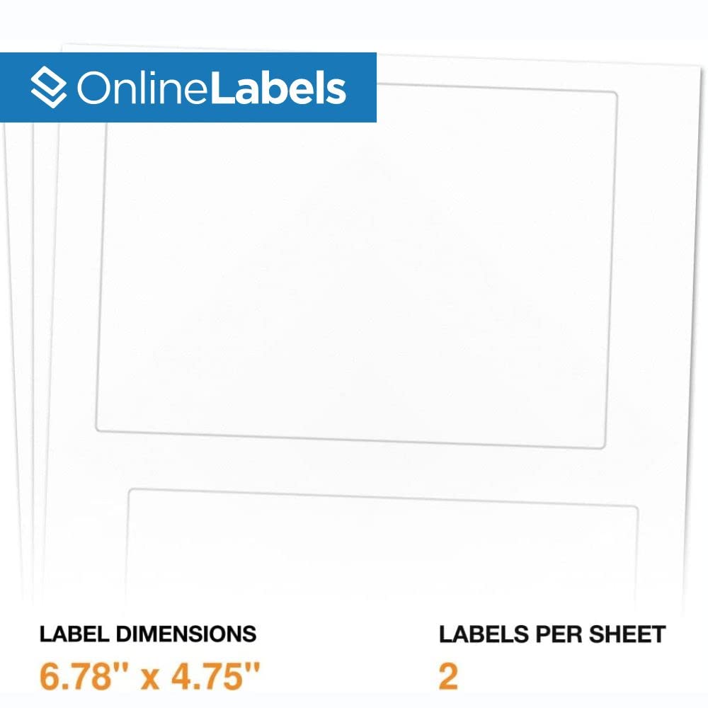 6.78 x 4.75 Inch USPS Shipping Labels - 4,000 Labels (2,000 Sheets) for Inkjet & Laser Printers - Compatible with USPS Click-N-Ship - Perfect for Ecommerce, Small Business & Package Shipping