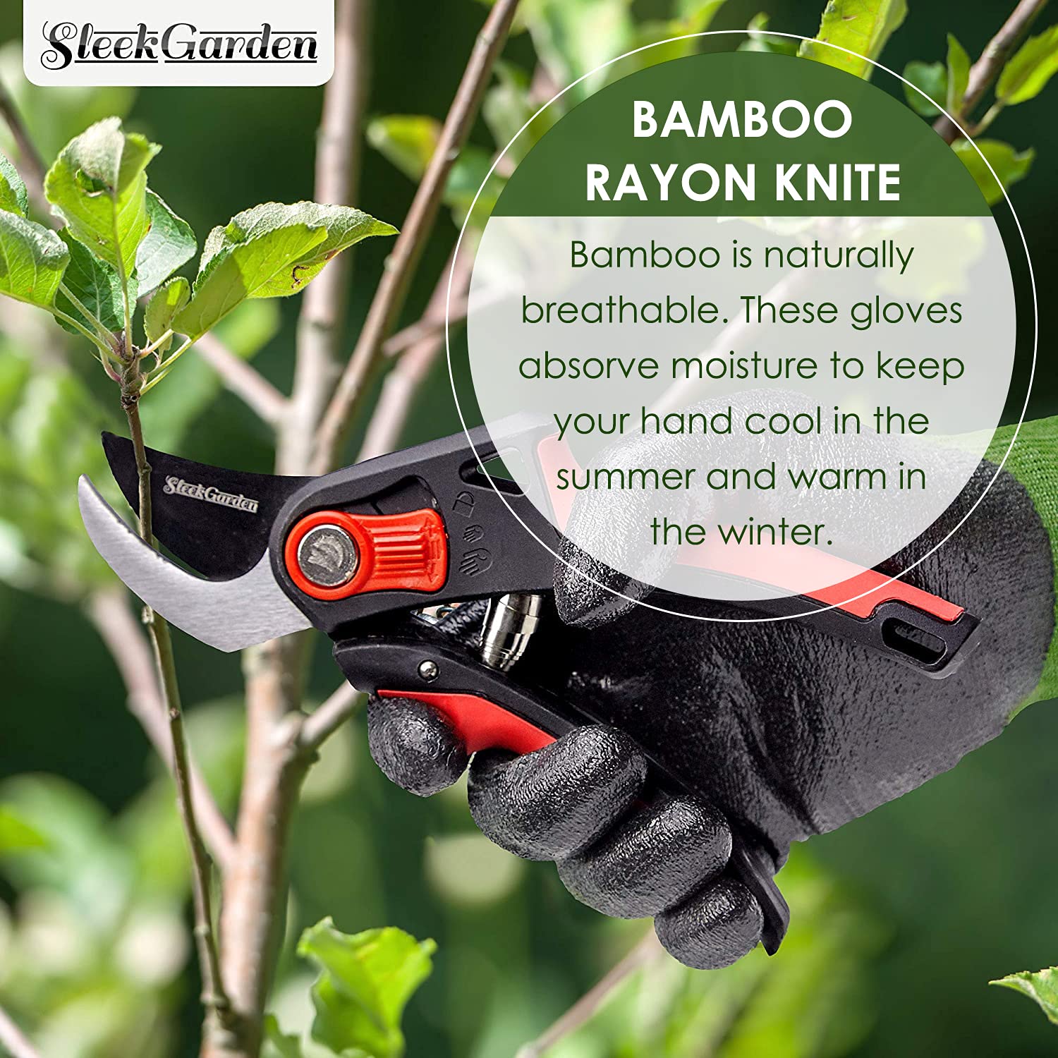Bamboo Gardening Gloves with Ultra Grip & Nitrile Coating - Cut Resistant Work Gloves for Gardening, Fishing, Clamming, Restoration - Thin Safety Gloves (Small) - Perfect for Outdoor Activities, Yard Work & Hand Protection