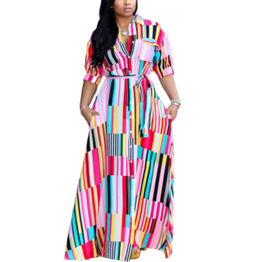 IyMoo Plus Size Boho Dresses for Women - Floral Print Summer Beach Dress, Country Style Loose Casual Maxi Dress with Pockets | Perfect for Vacations, Outdoor Parties & Boho Fashion