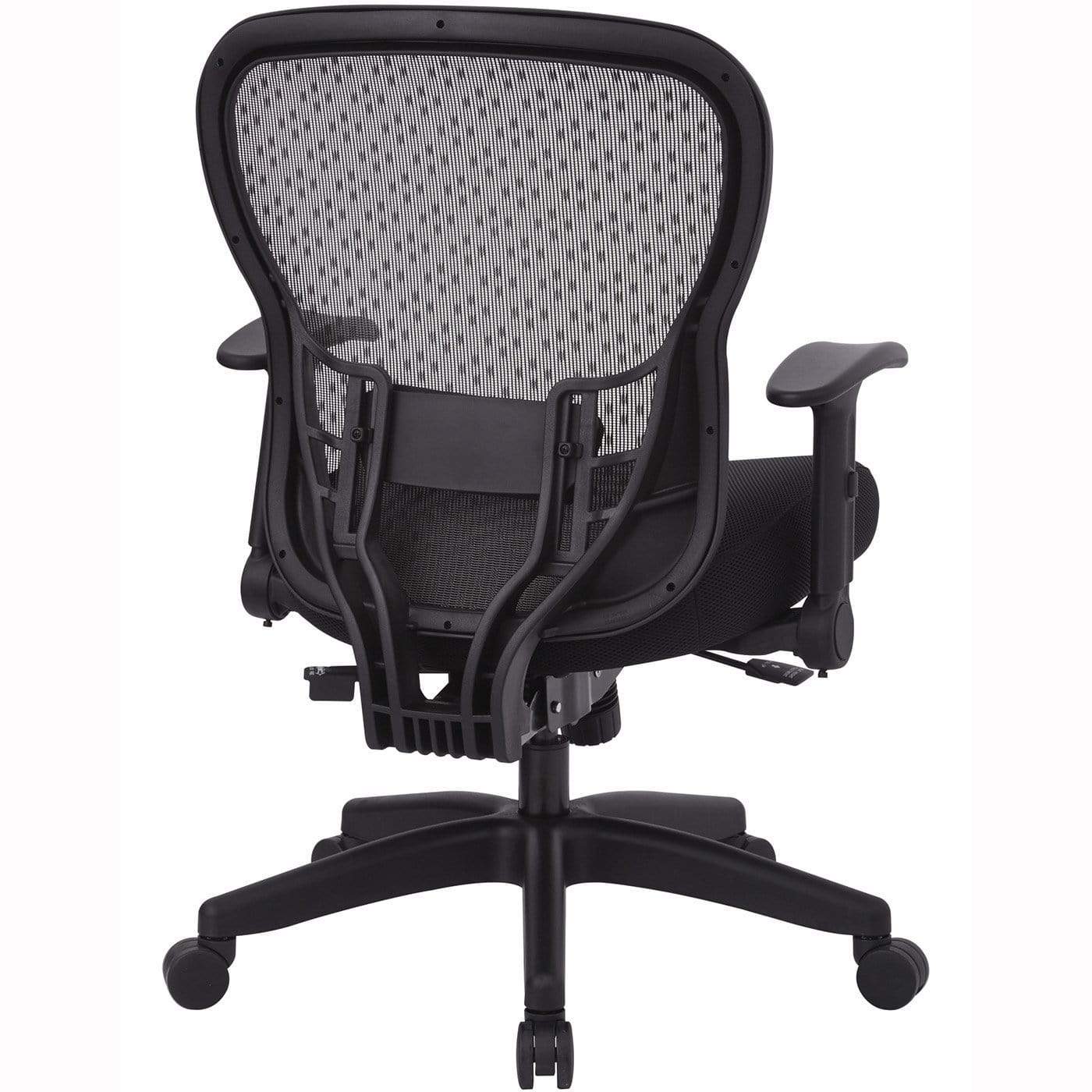 Office Star SpaceGrid Ergonomic Mesh Back Chair with Memory Foam Seat - Black [529 M3R2N6F2] - Perfect for Home Office, Gaming & Workspace Comfort
