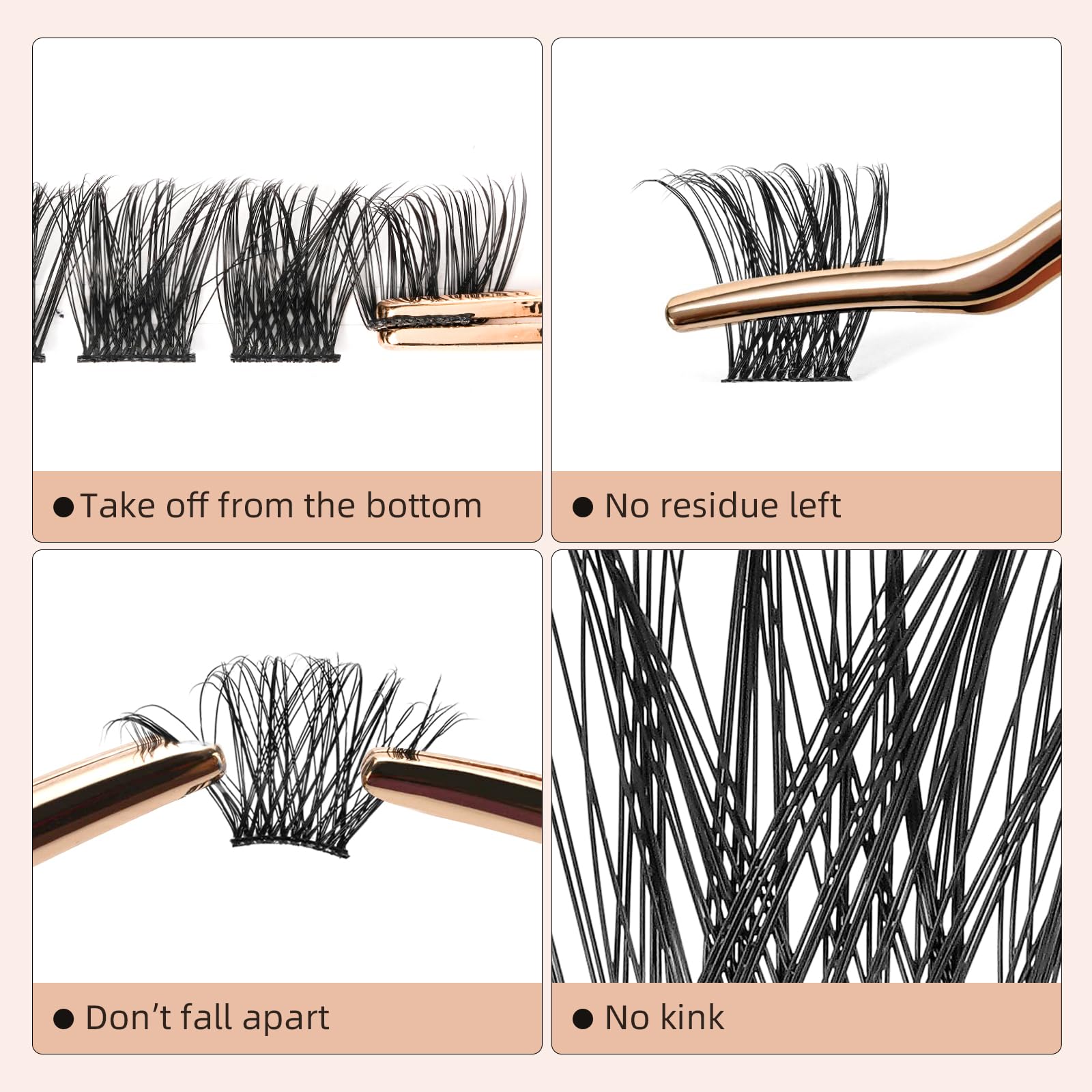 Higu Clace Lash Clusters - 72pcs DIY Eyelash Extensions, D Curl 8-16mm, Thin Stem Individual Lashes for Natural Volume | Reusable Cluster Lashes for Wispy & Bushy Look | Perfect for Self-Application, Bridal Makeup & Daily Glam (H-02 D Curl 8-16mm)