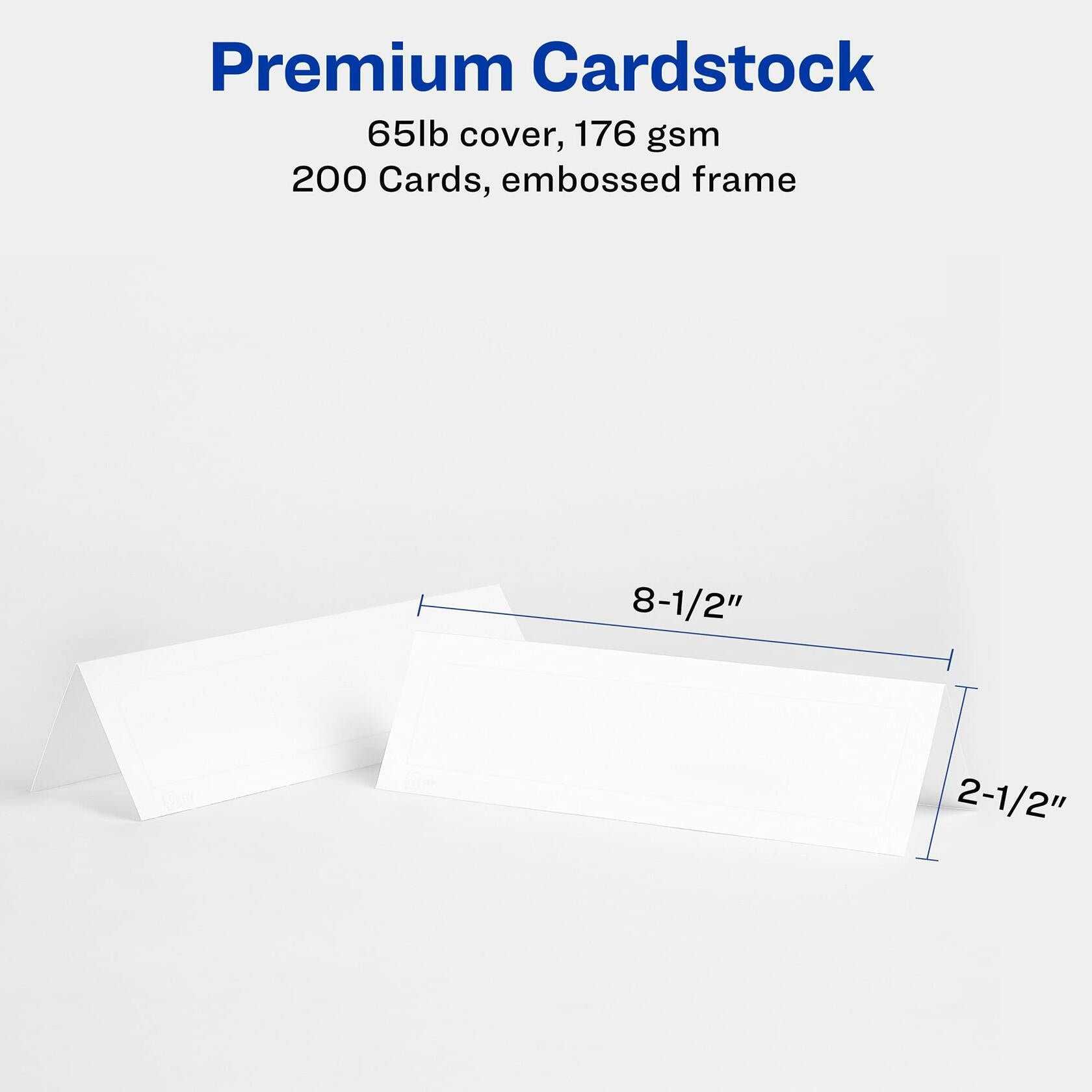 Avery Printable Tent Cards 100 Pack, 2.5