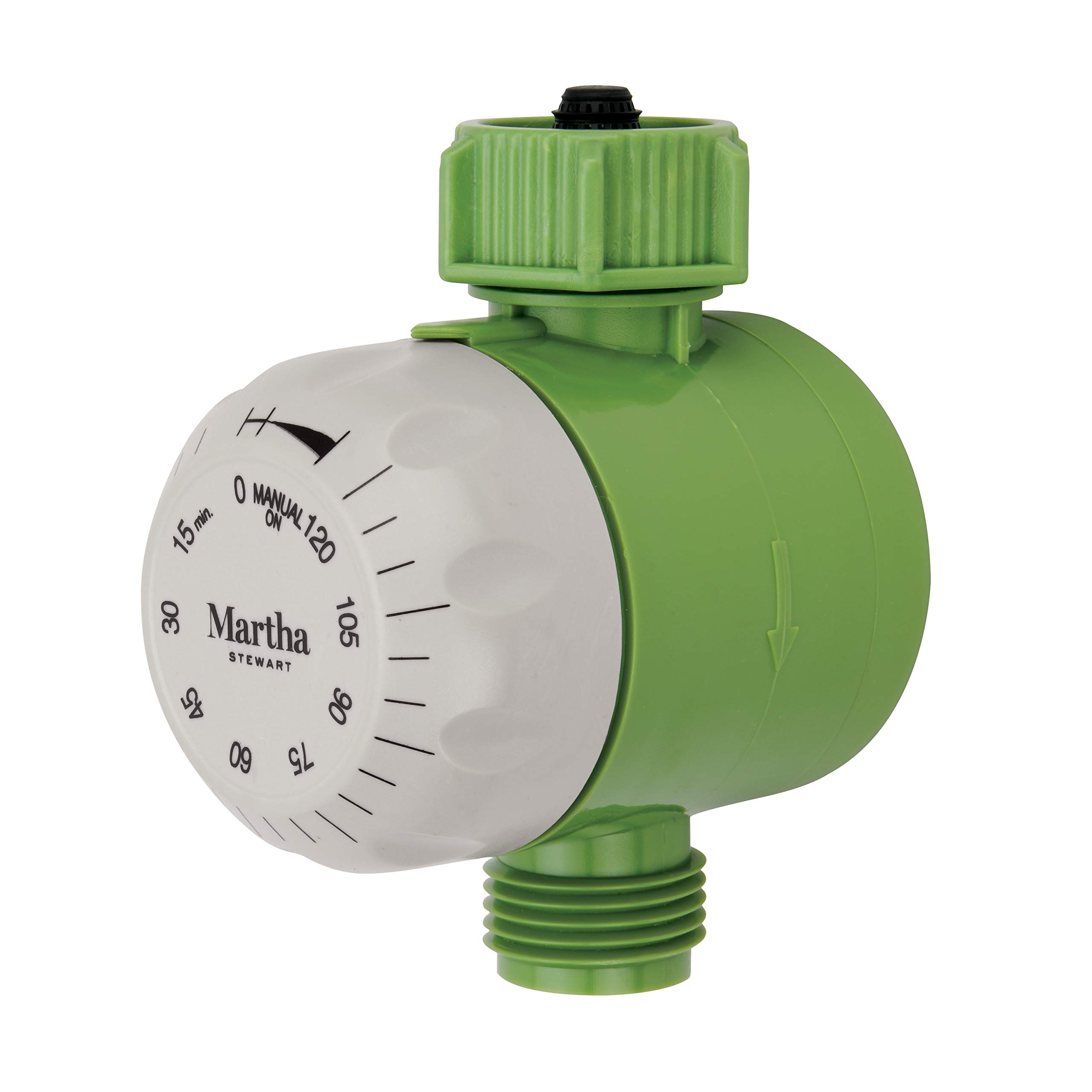 Martha Stewart MTS-MWT2 High Flow Mechanical Water Timer - Adjustable Up to 2 Hours for Garden, Lawn & Plant Irrigation | Durable Outdoor Hose Timer for Sprinklers, Drip Systems & Automatic Watering