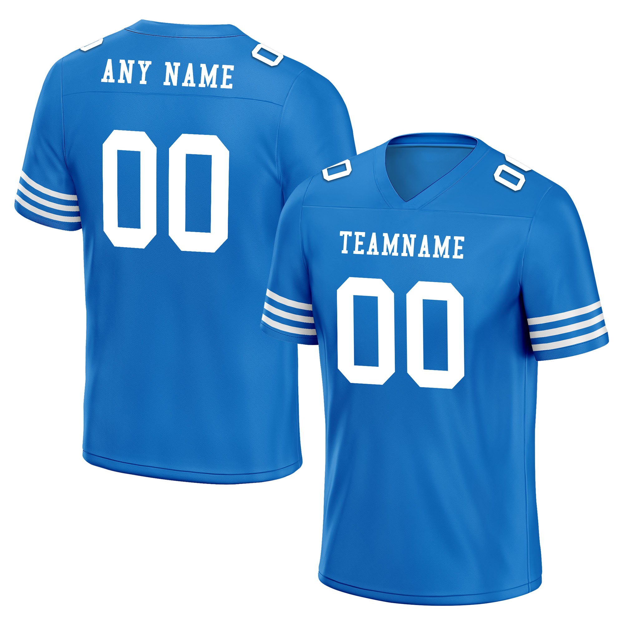 Custom Blue & White Striped Personalized Authentic Football Jersey FBJ02 D06038 - Perfect for Game Day, Team Sports & Fan Apparel