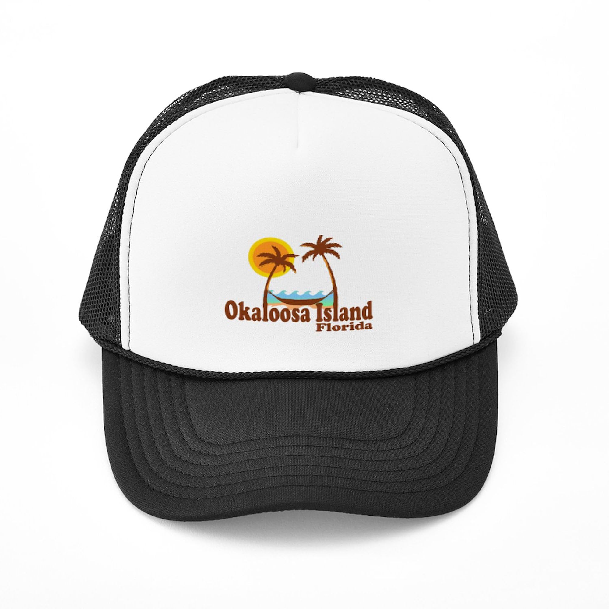 Okaloosa Island FL Adjustable Snapback Trucker Hat - Stylish & Comfortable for Beach, Fishing & Outdoor Activities