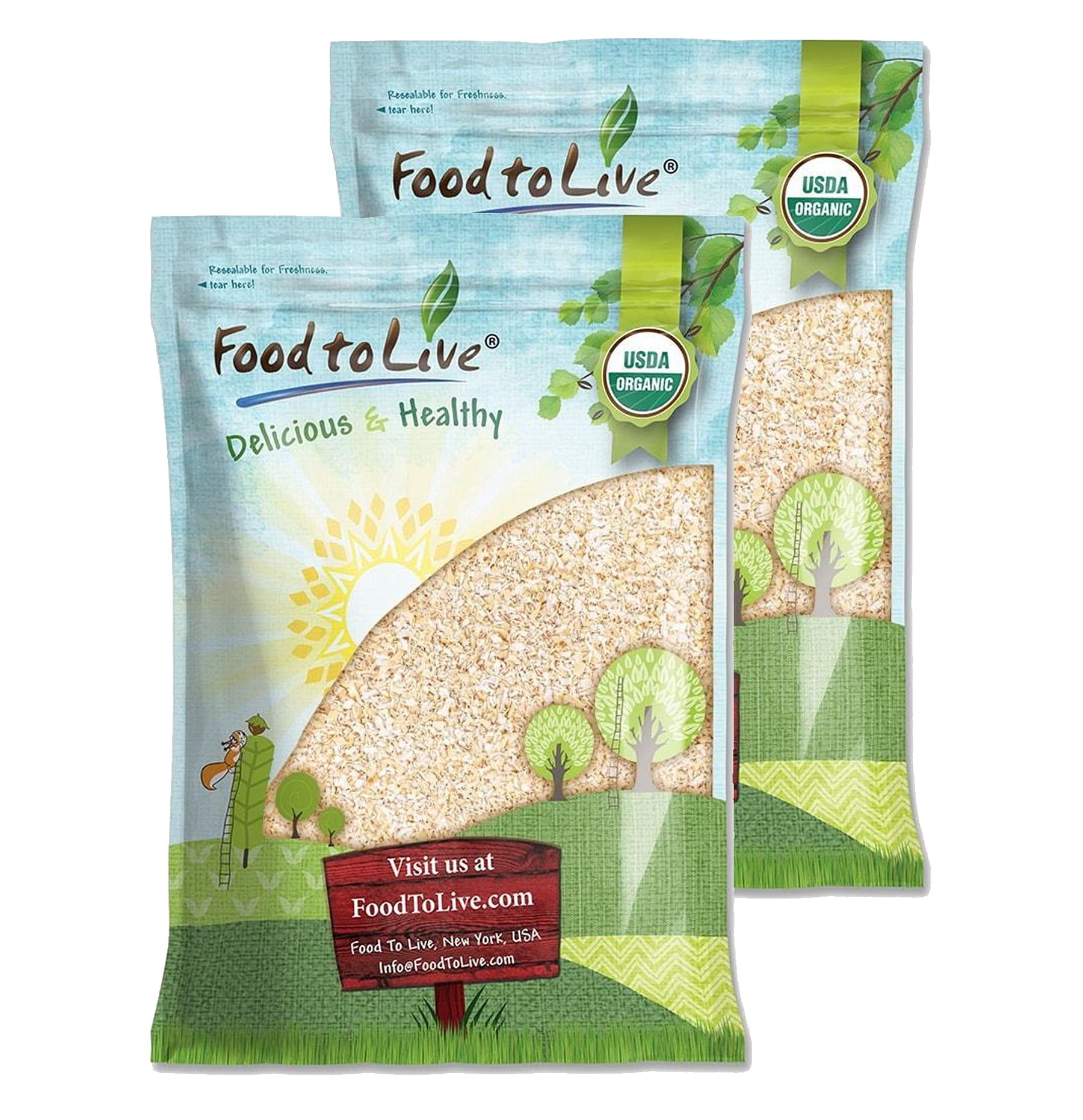 Food to Live Organic Oat Bran, 16 Pounds – Non-GMO, Kosher, Raw, Vegan, Bulk, High Fiber Hot Cereal, Milled from High Protein Oats | Perfect for Healthy Breakfast, Baking & Smoothie Bowls