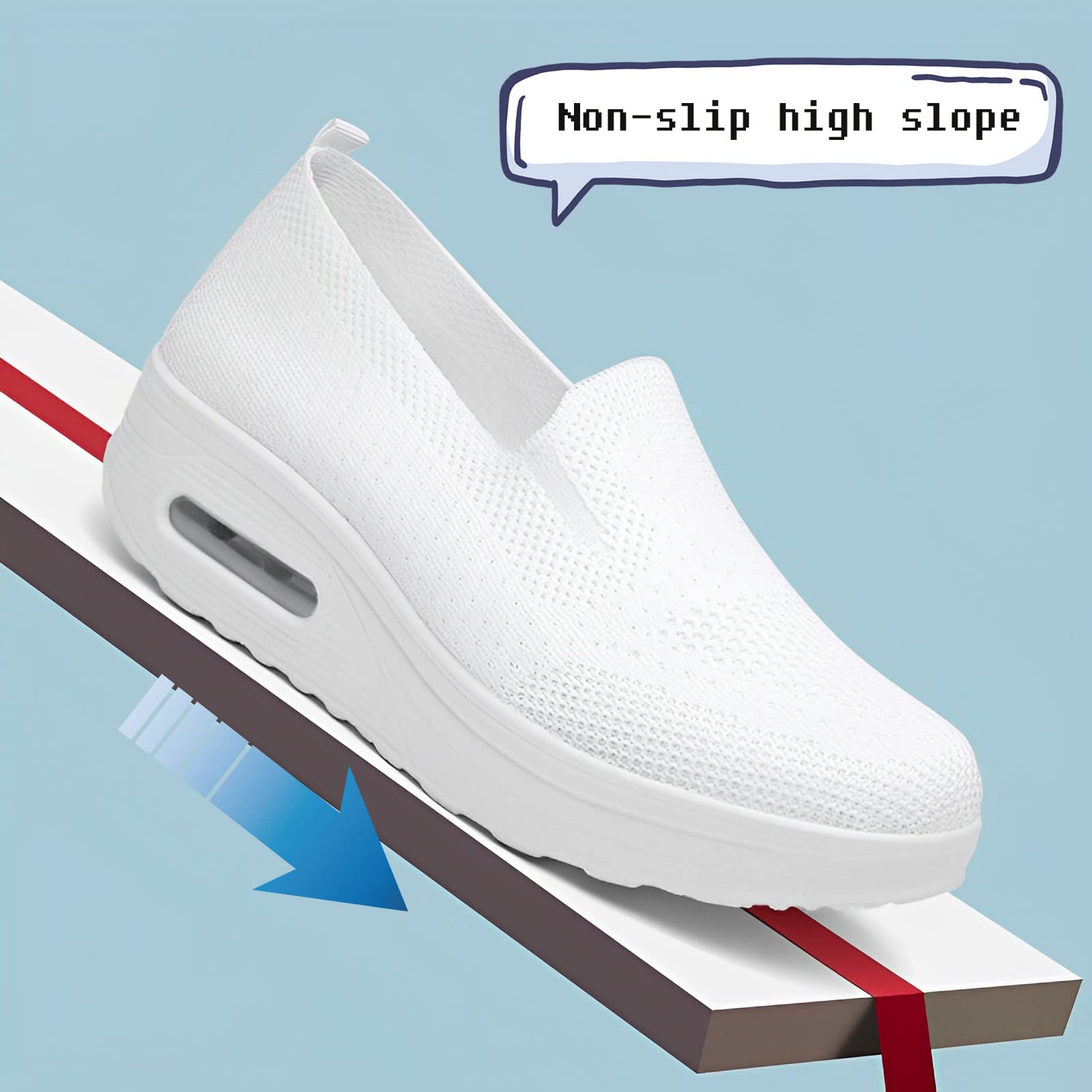 **Women's Orthopedic Sneakers - Breathable Mesh Platform Wedge Slip-On Loafers for Walking | Lightweight & Fashionable | Perfect for Work, Travel & Daily Comfort**