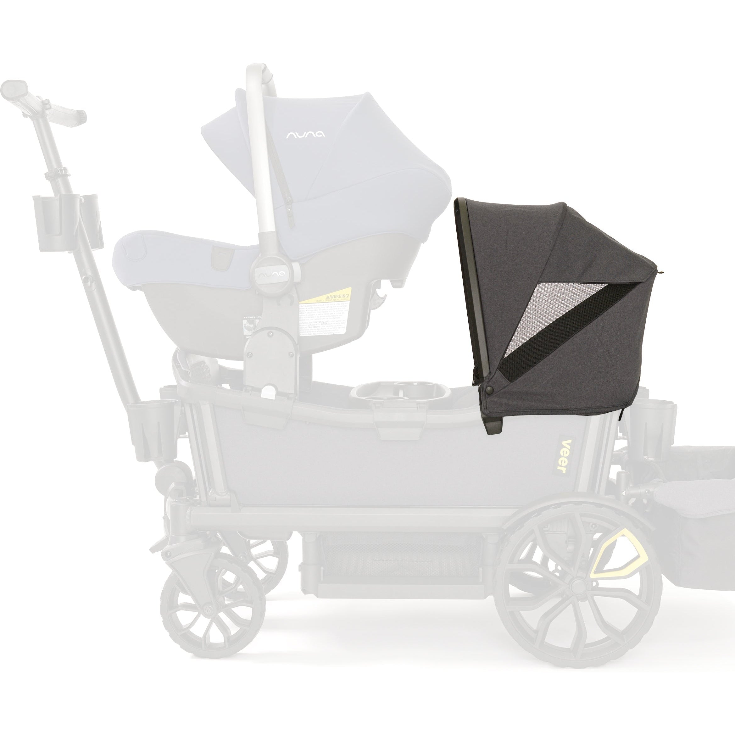 Veer Cruiser XL Custom Retractable Canopy - Adjustable Sun Shade for Strollers, Baby Carriers & Outdoor Gear - Perfect for Beach, Park and Family Outings