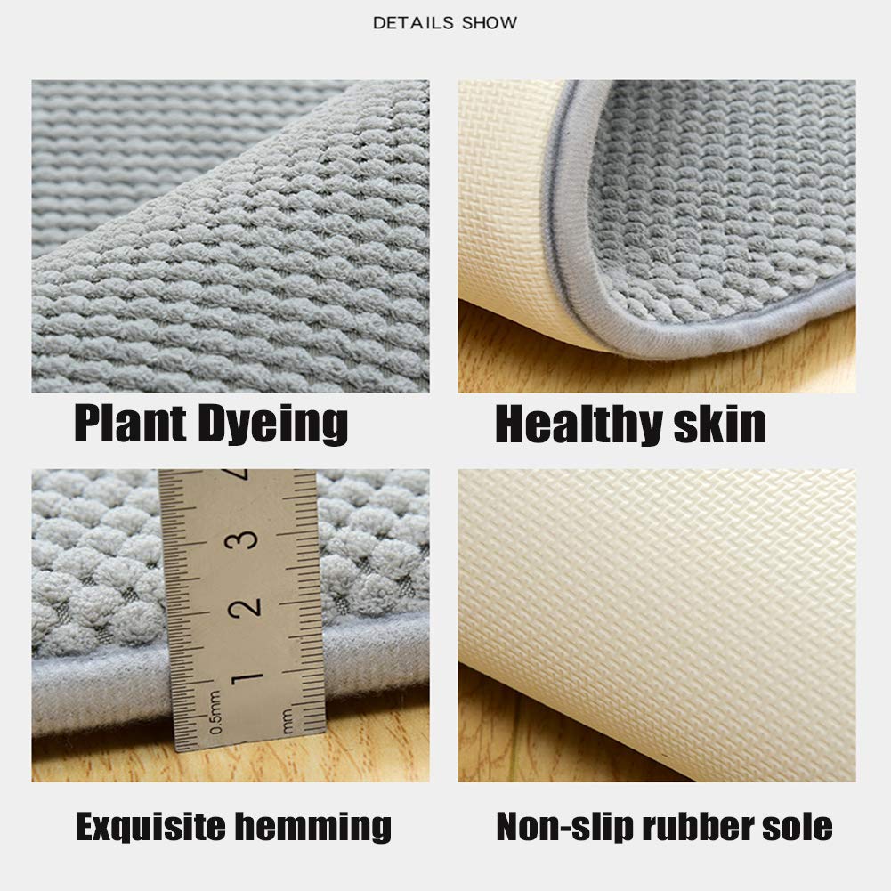 Non-Slip Super Absorbent Memory Foam Bath Mat - Soft Bathroom Rug for Bathroom, Kitchen & Living Room - Blue 55x85cm (22x33inch) - Perfect for Spa-Like Comfort & Wet Floor Safety