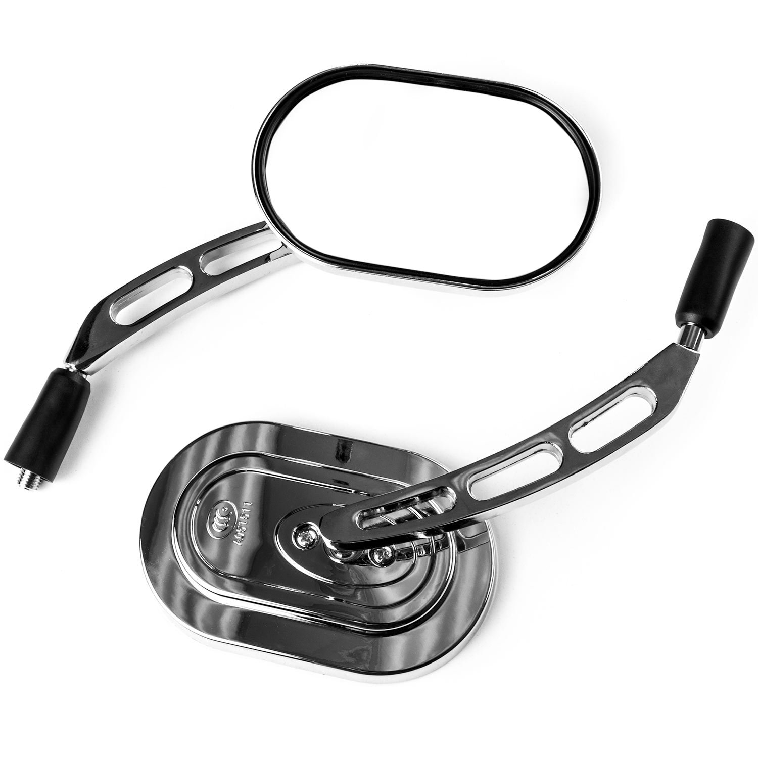 Krator Custom Chrome Rear View Mirrors Pair with Adapters - Compatible with Honda Elite, Metropolitan 50/80/150/250 Scooters - Perfect for Urban Commuting & Scooter Safety Upgrades