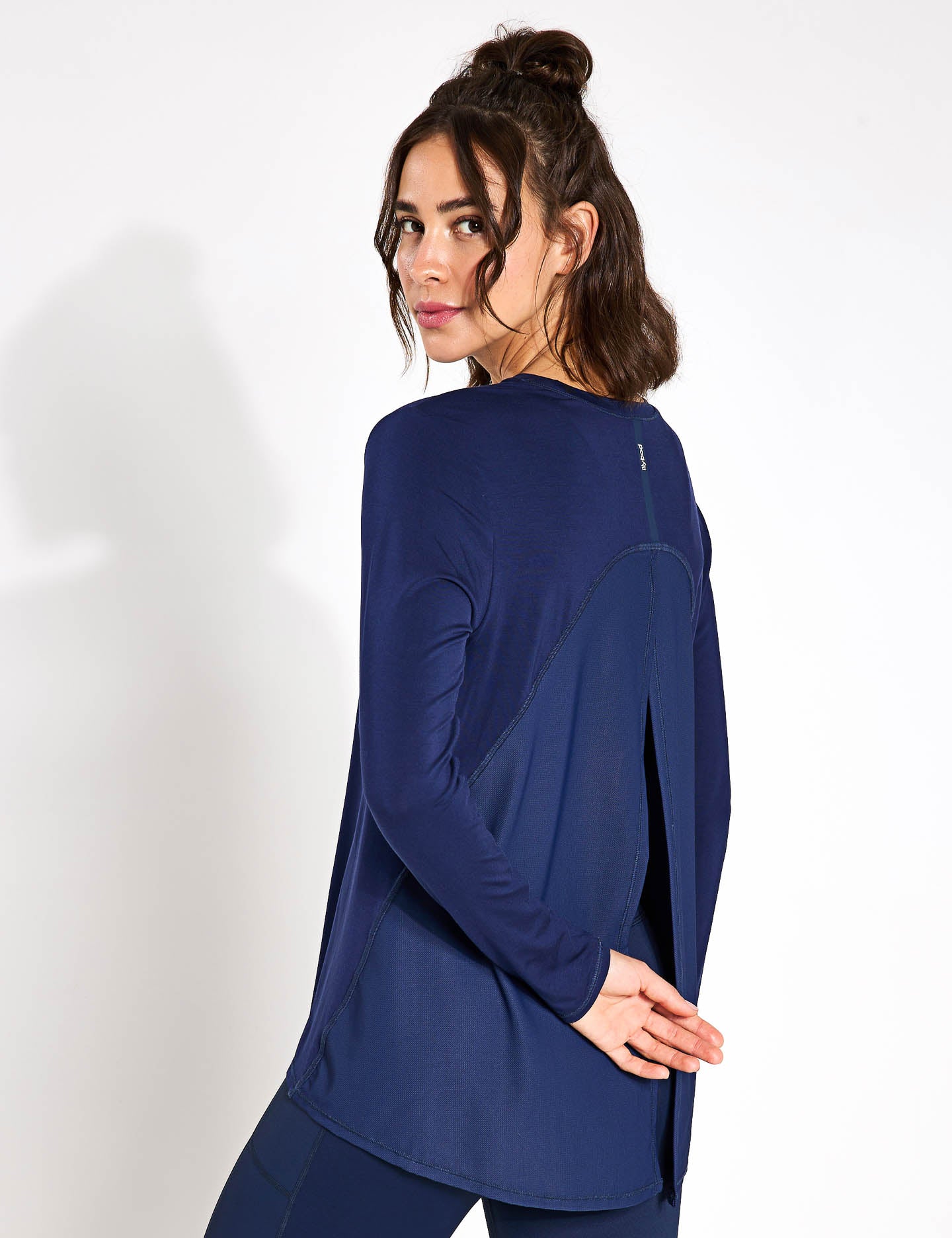 Kendall Women's Long Sleeve T-Shirt - Soft Cotton Crewneck Basic Top in Navy Blue | Casual Wear, Layering, Everyday Outfits