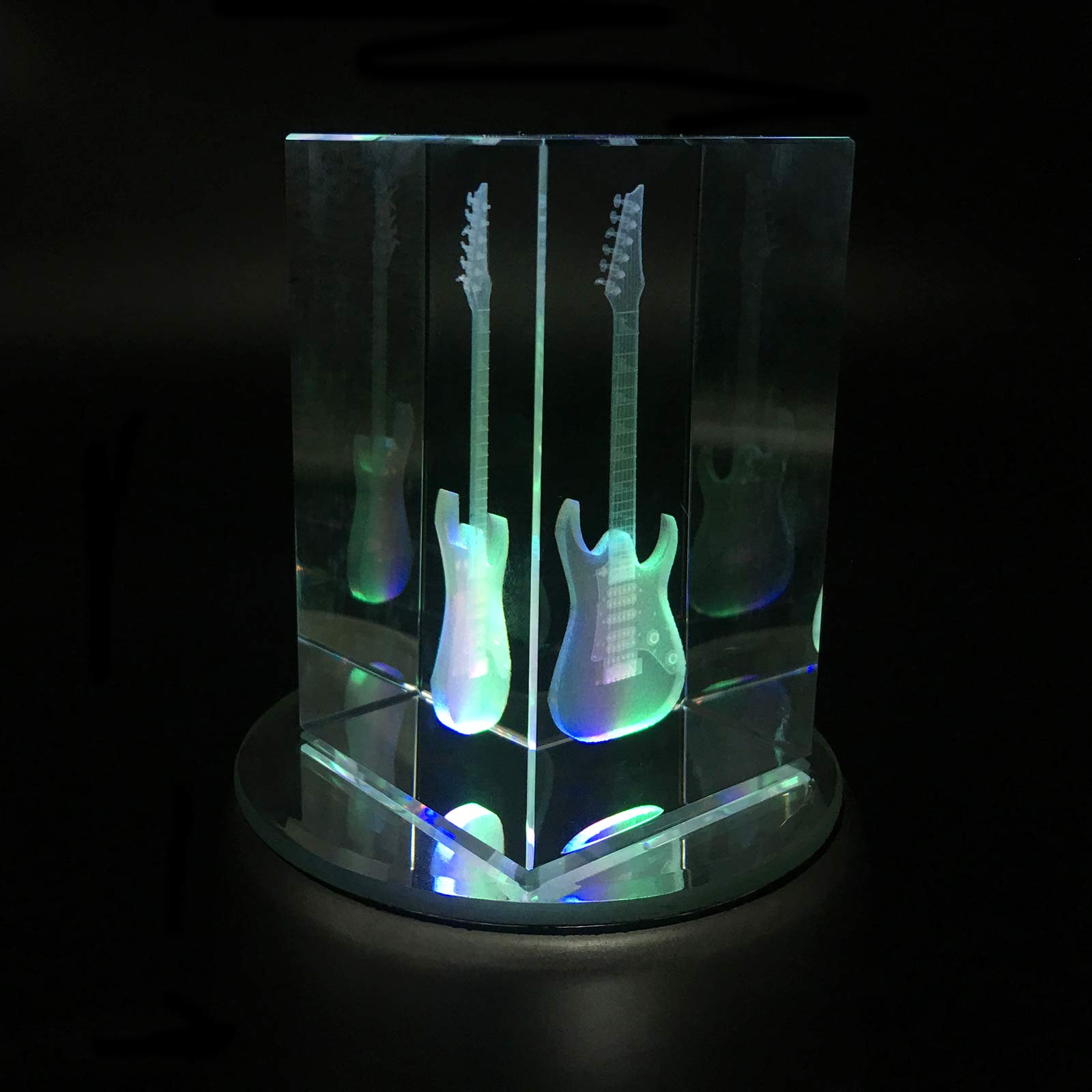 3D Laser Etched Electric Guitar Crystal Glass Paperweight - Perfect for Music Lovers, Graduation, Christmas, Birthday & Valentine's Day Gifts - Office Desk Decor & Musician's Keepsake