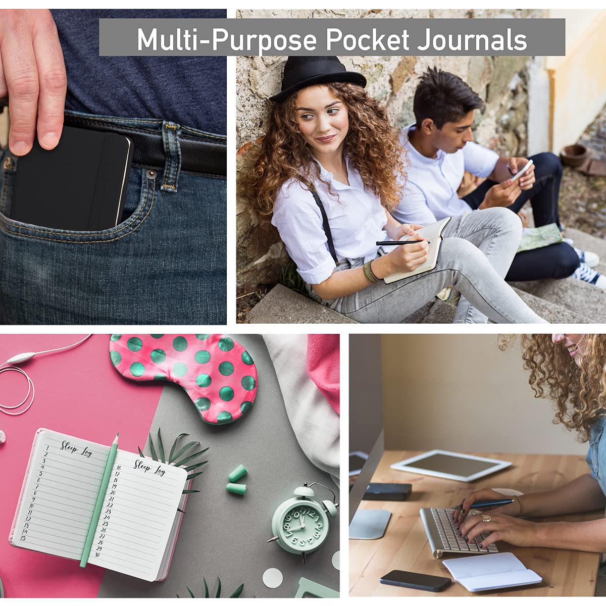 Premium A6 Pocket Notebook Set - 12 Pack Mini Hardcover Journals with Ruled Pages & Inner Pocket (3.7