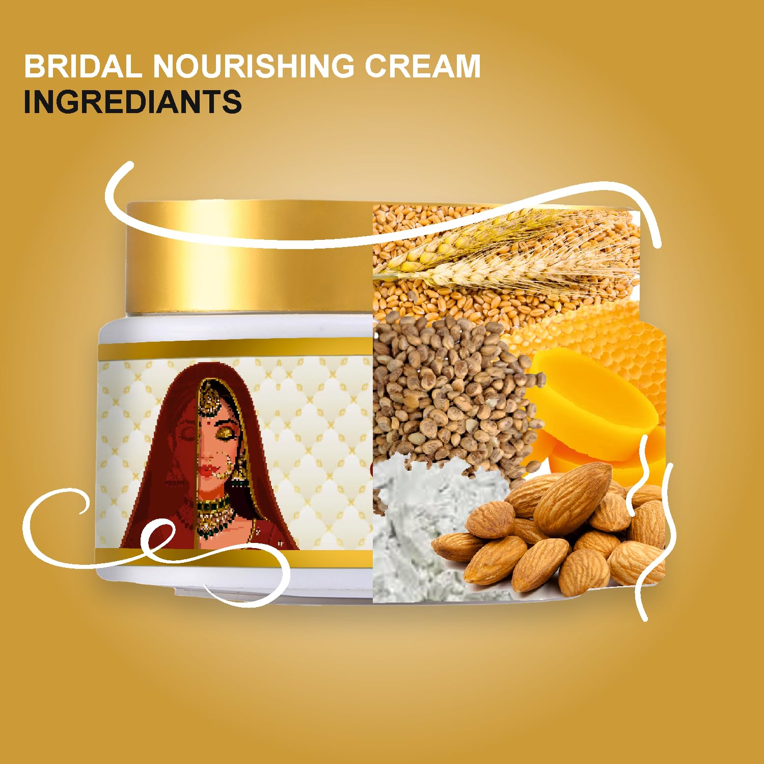 Calix Herbal Organic & Ayurvedic Bridal Nourishing Cream – Natural Glow, Brightening & Anti-Aging Face Cream for All Skin Types – 50gm | Made with Natural Ingredients | Perfect for Bridal Skincare & Daily Radiance Routine