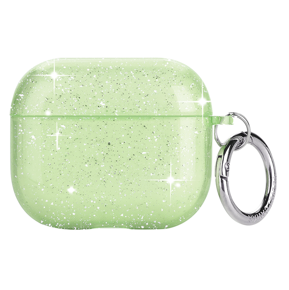 Lime Stardust AirPod Case - Protective Cover for Apple AirPods 1/2/3 & Pro - Trendy Glitter Design, Shockproof & Scratch-Resistant - Perfect for Gym, Travel & Everyday Use