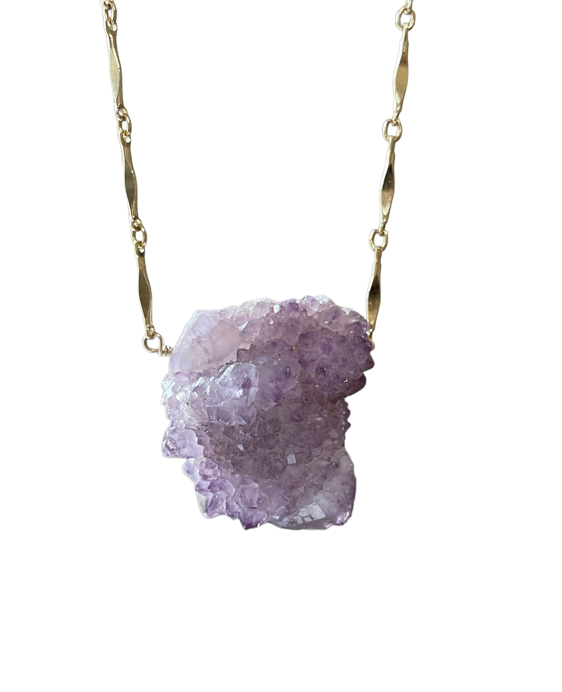 Spirit Quartz Amethyst Statement Necklace - 14K Gold Filled Pendant for Women | Elegant Boho Jewelry for Weddings, Parties & Special Occasions
