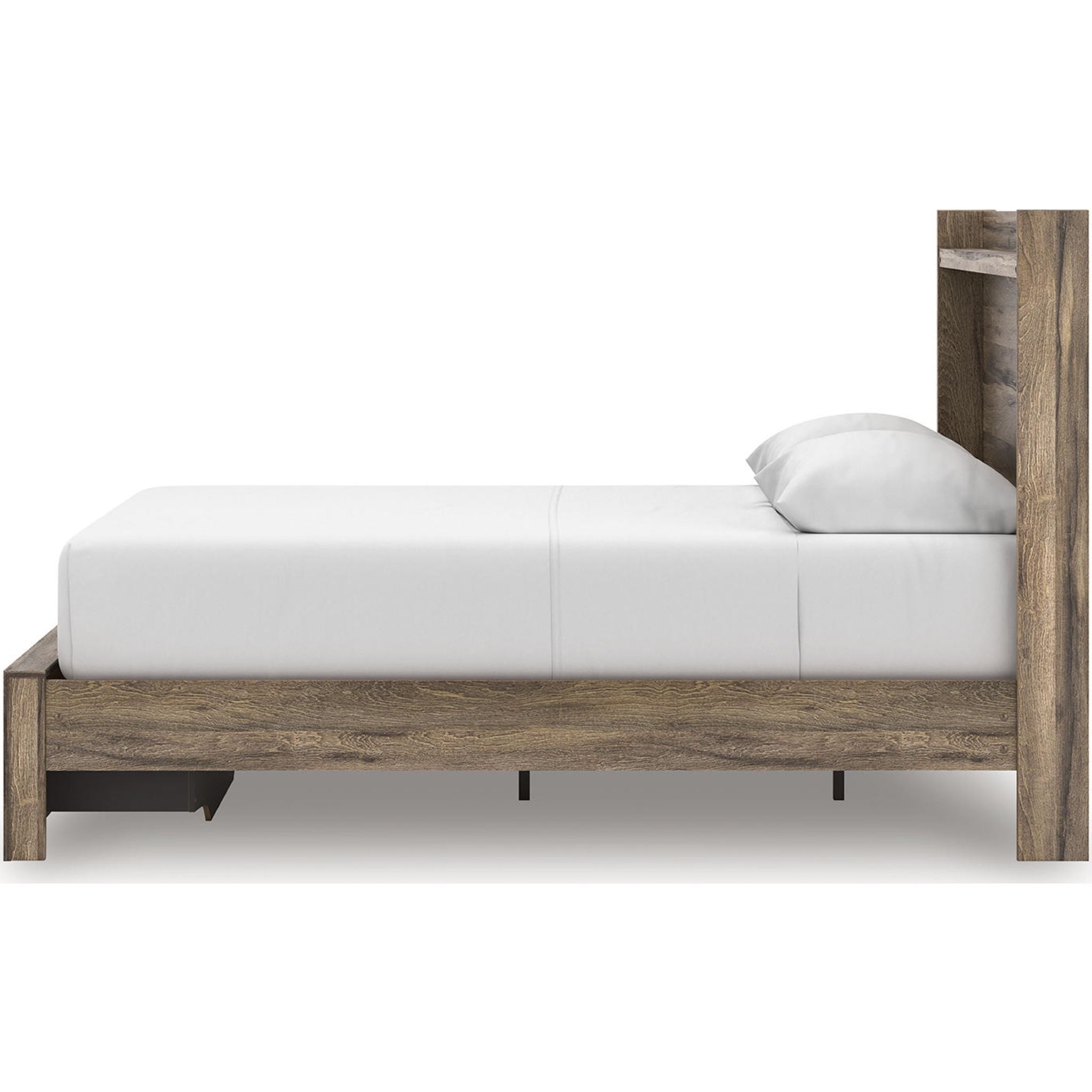 Baystorm Queen Size Storage Bed with Underbed Drawers - Perfect for Small Bedrooms & Guest Rooms - Space-Saving Bed Frame with Hidden Storage Compartments