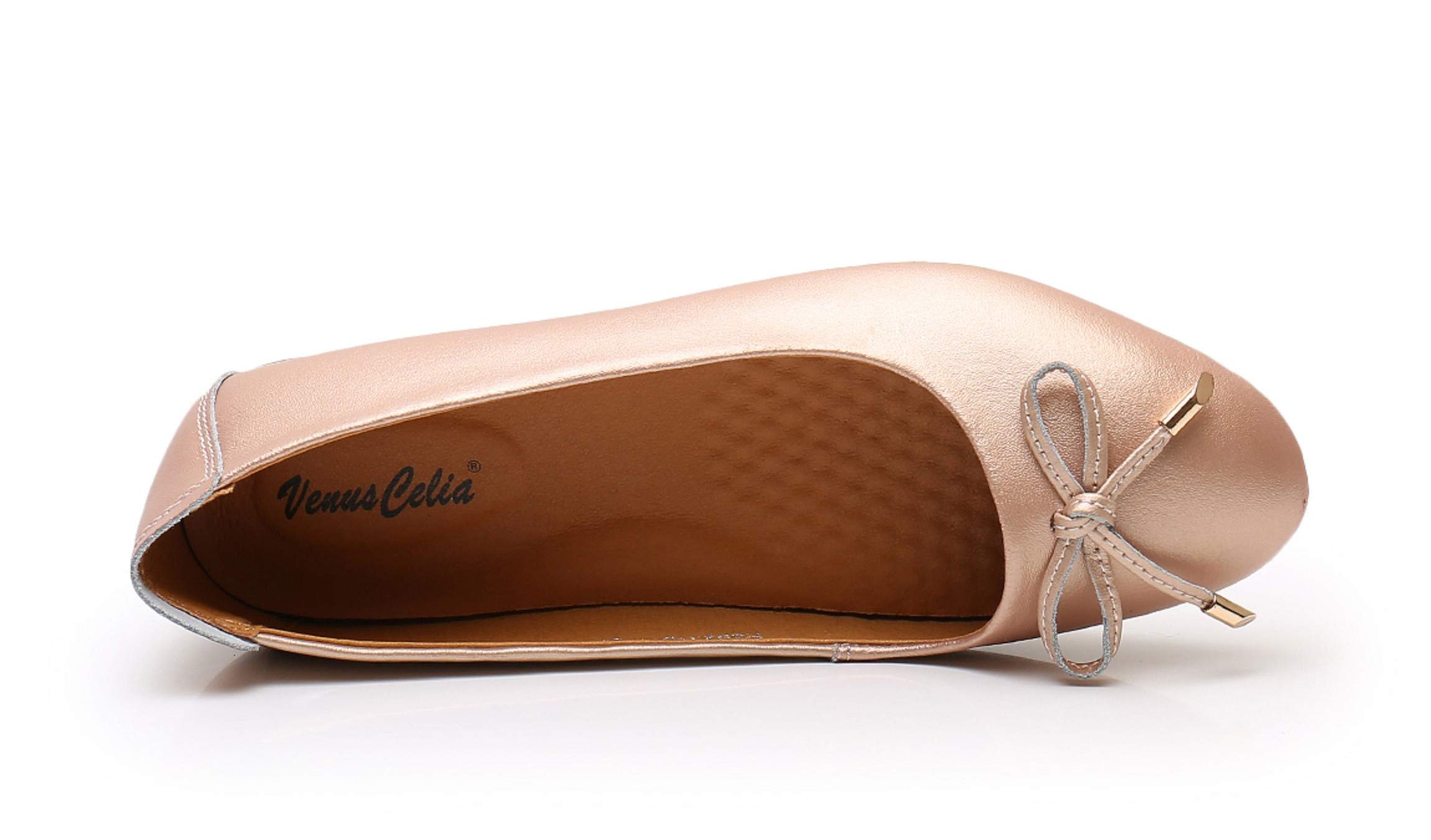 VenusCelia Women's Ballet Flats with Bowknot - Comfortable Dance Shoes for Ballerinas, Casual Wear & Everyday Outfits