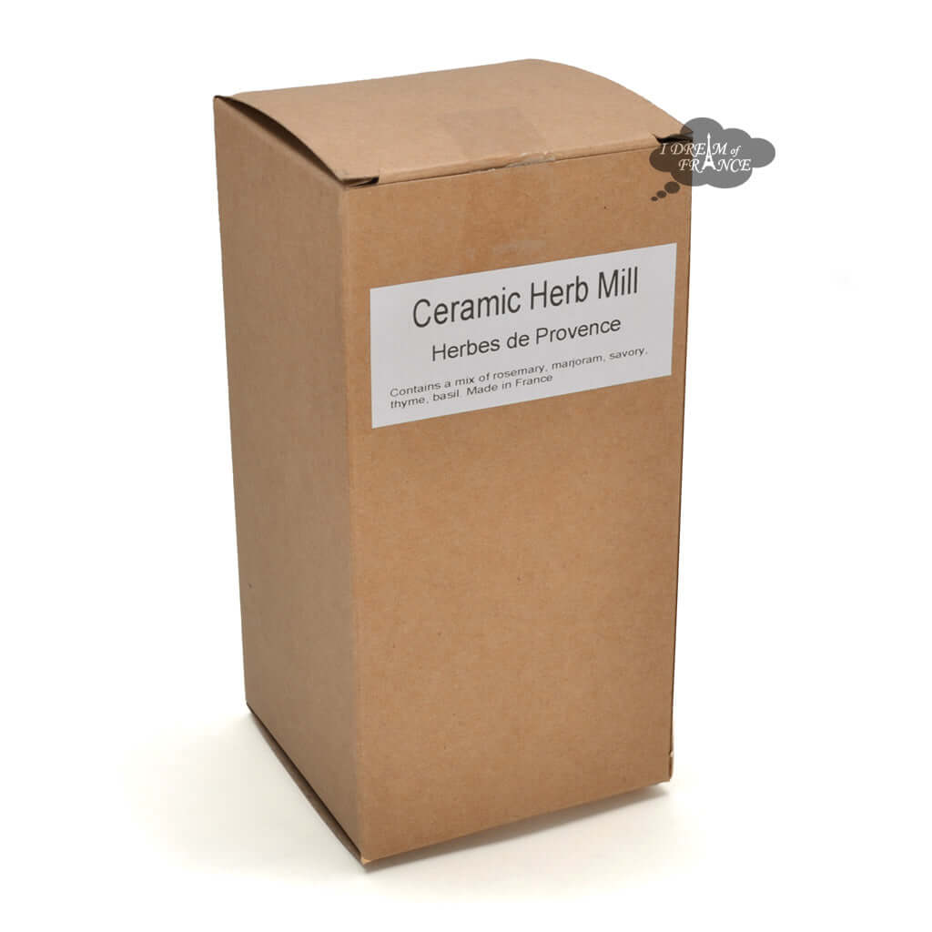 Premium Ceramic Herb Mill with Herbes de Provence - Perfect for Grinding Fresh Herbs, Spices & Green Olives - Ideal for Cooking, Baking & Gourmet Food Preparation