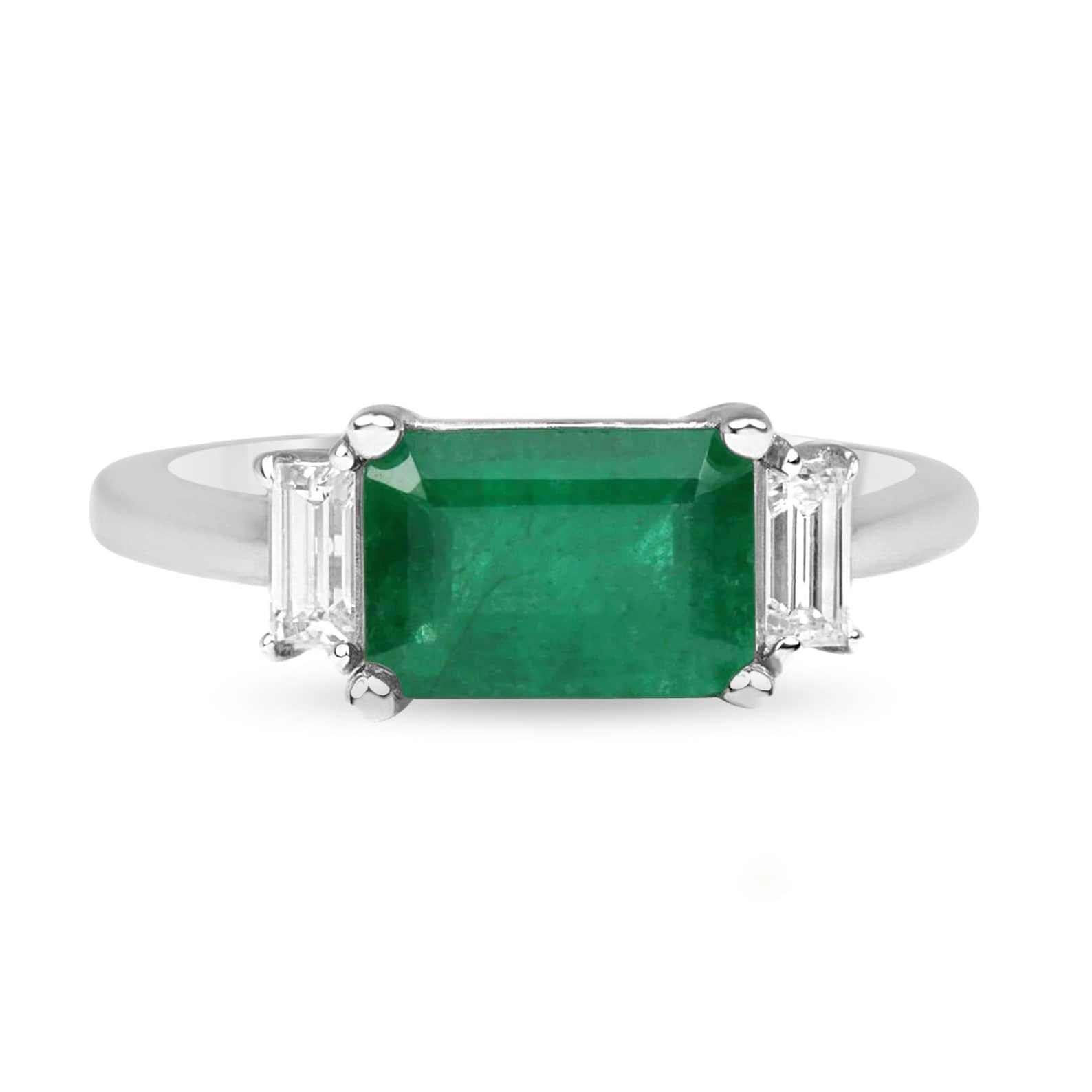 2.0tcw Emerald Cut East to West Baguette Diamond Ring in 14K Gold - Elegant Three Stone Engagement Ring for Women, Perfect for Proposals, Anniversaries & Special Occasions