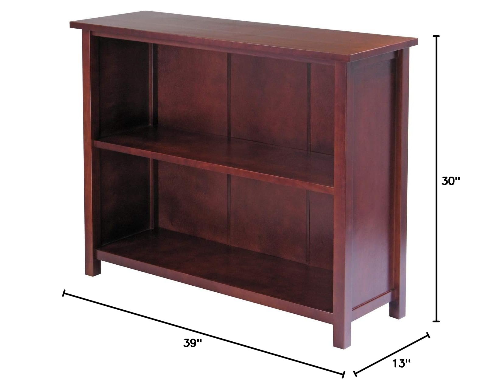 Winsome Verona 6-Shelf Small Storage Organizer in Walnut/Beige - Perfect for Bedroom, Bathroom, and Office Organization