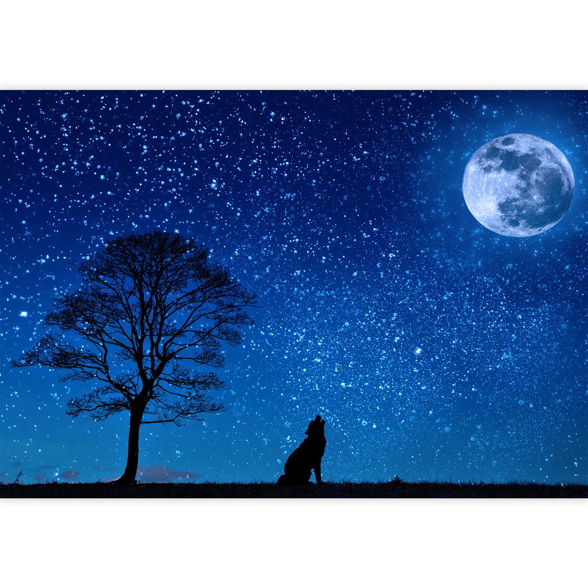 Moonlit Night Removable Wallpaper - 66x96 Inch Self-Adhesive Wall Mural for Bedroom & Living Room Decor | Easy Peel & Stick Wall Sticker for Home Interior Design