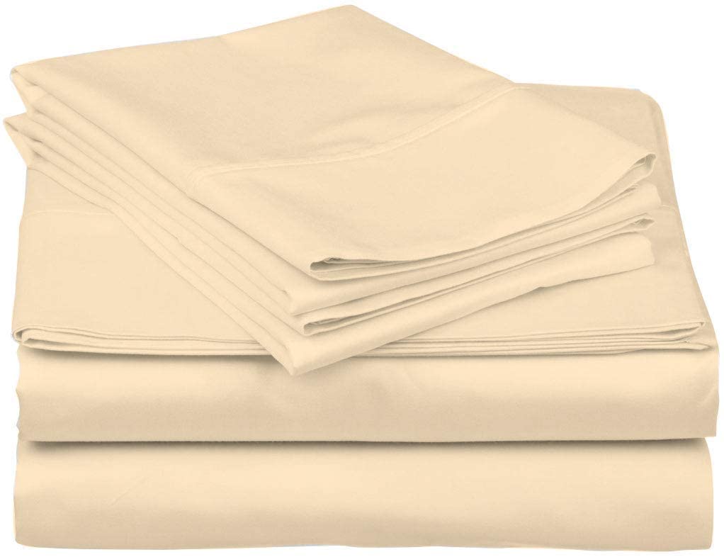 800 Thread Count 100% Egyptian Cotton Sheets Set - 4 Piece Luxury Hotel Bedding with Pillowcases | Ultra Soft & Breathable Split King Size Sheets for Deep Pocket Mattress (Up to 10