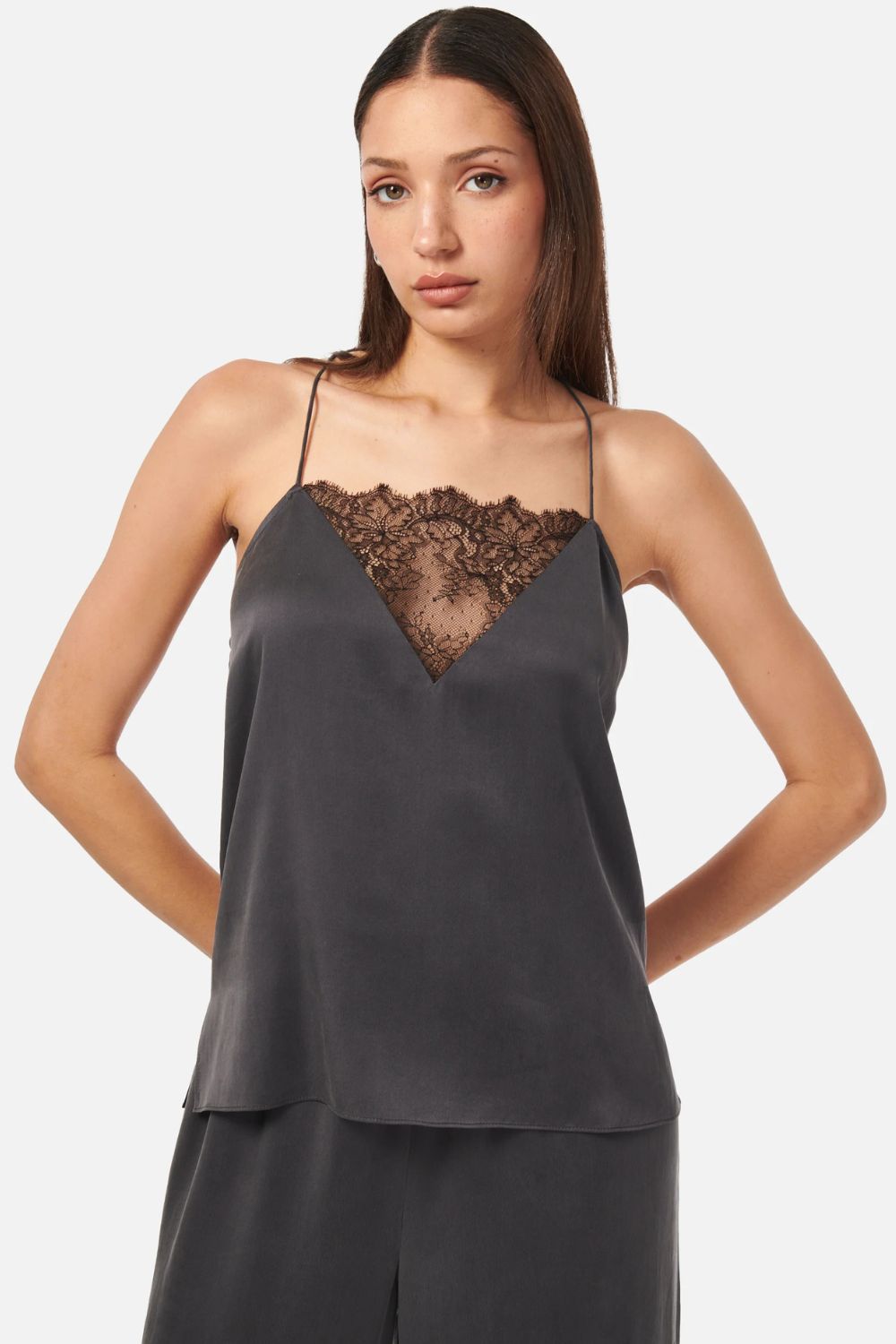 Furina Women's Camisole Top - Soft Stretch Sleeveless Tank in Graphite Gray for Casual Wear, Layering & Summer Outfits