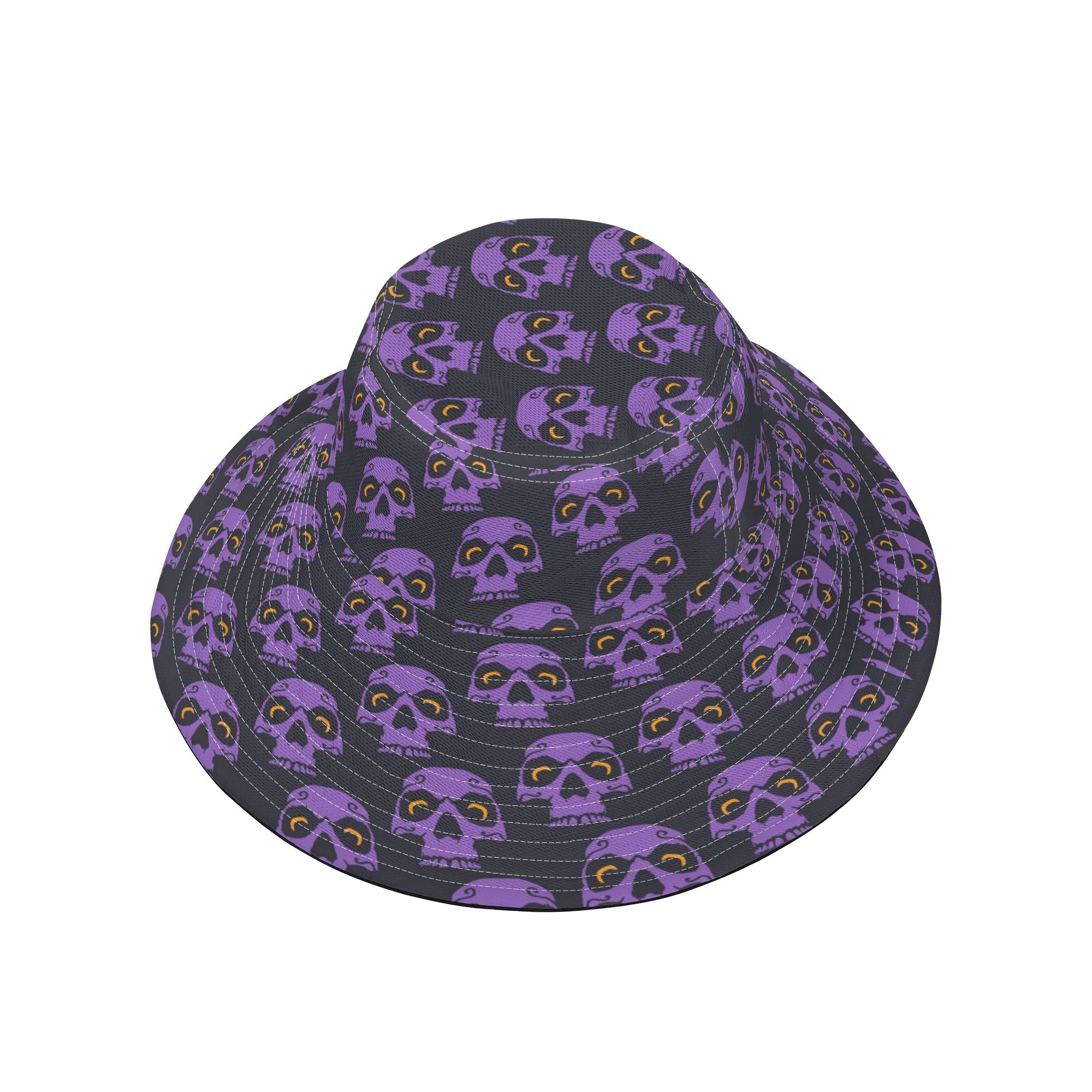 Trendy Purple Skull Bucket Hat for Men & Women - Gothic Streetwear Fashion Accessory for Outdoor, Music Festivals & Casual Wear