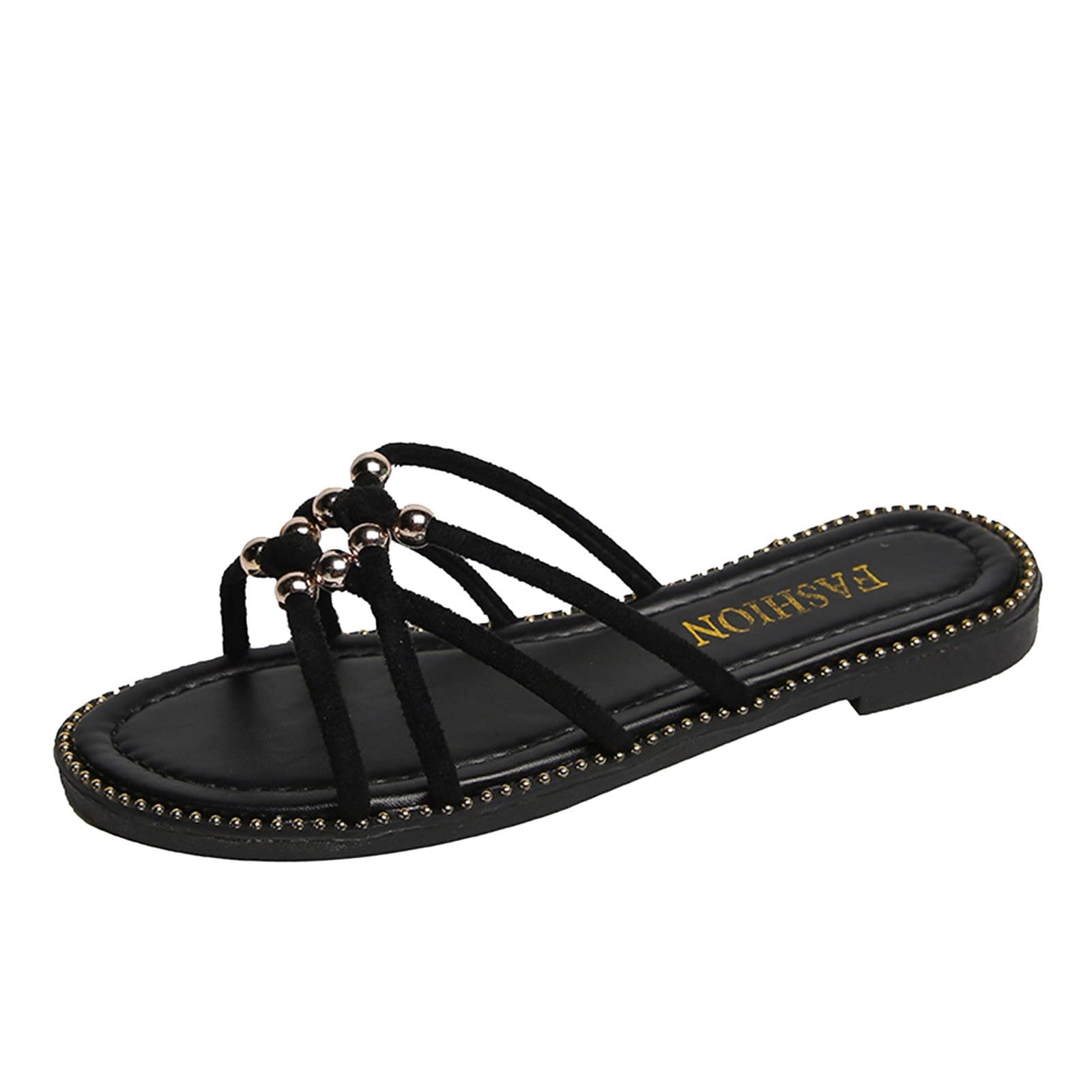 Women's Cross Strap Slippers - Soft Plush Furry House Shoes for Spring & Summer | Comfortable Casual Flat Sandals for Women | Perfect for Indoor Lounging, Spa Days & Cozy Home Wear